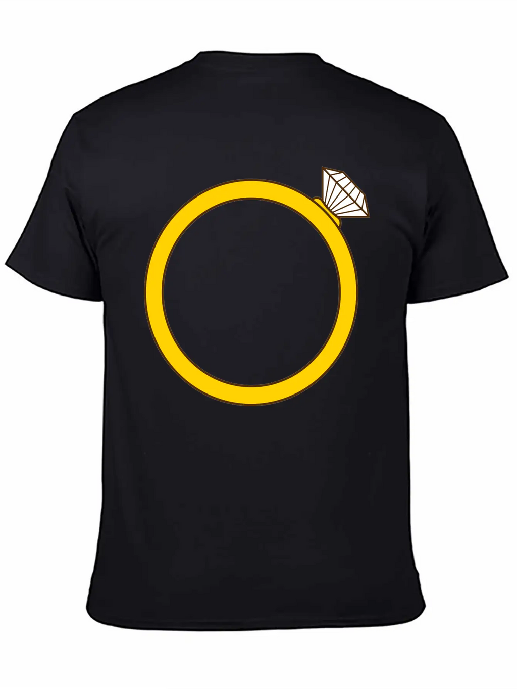 Expensive Diamond Gold Ring Silhouette Jewelry Eng Stylish Everyday T-Shirt – Unisex Basic Cotton Tee