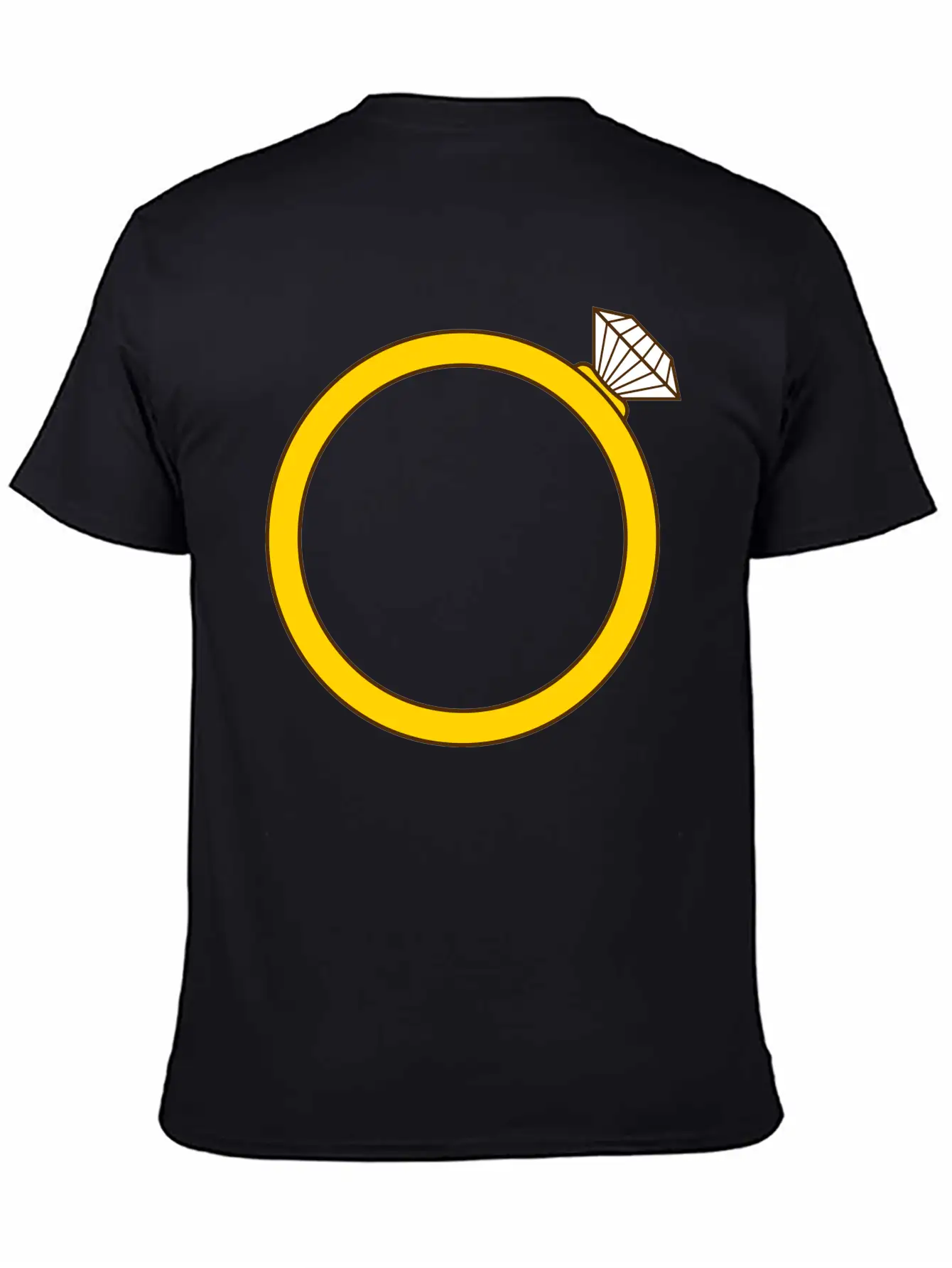 Expensive Diamond Gold Ring Silhouette Jewelry Eng Stylish Everyday T-Shirt – Unisex Basic Cotton Tee