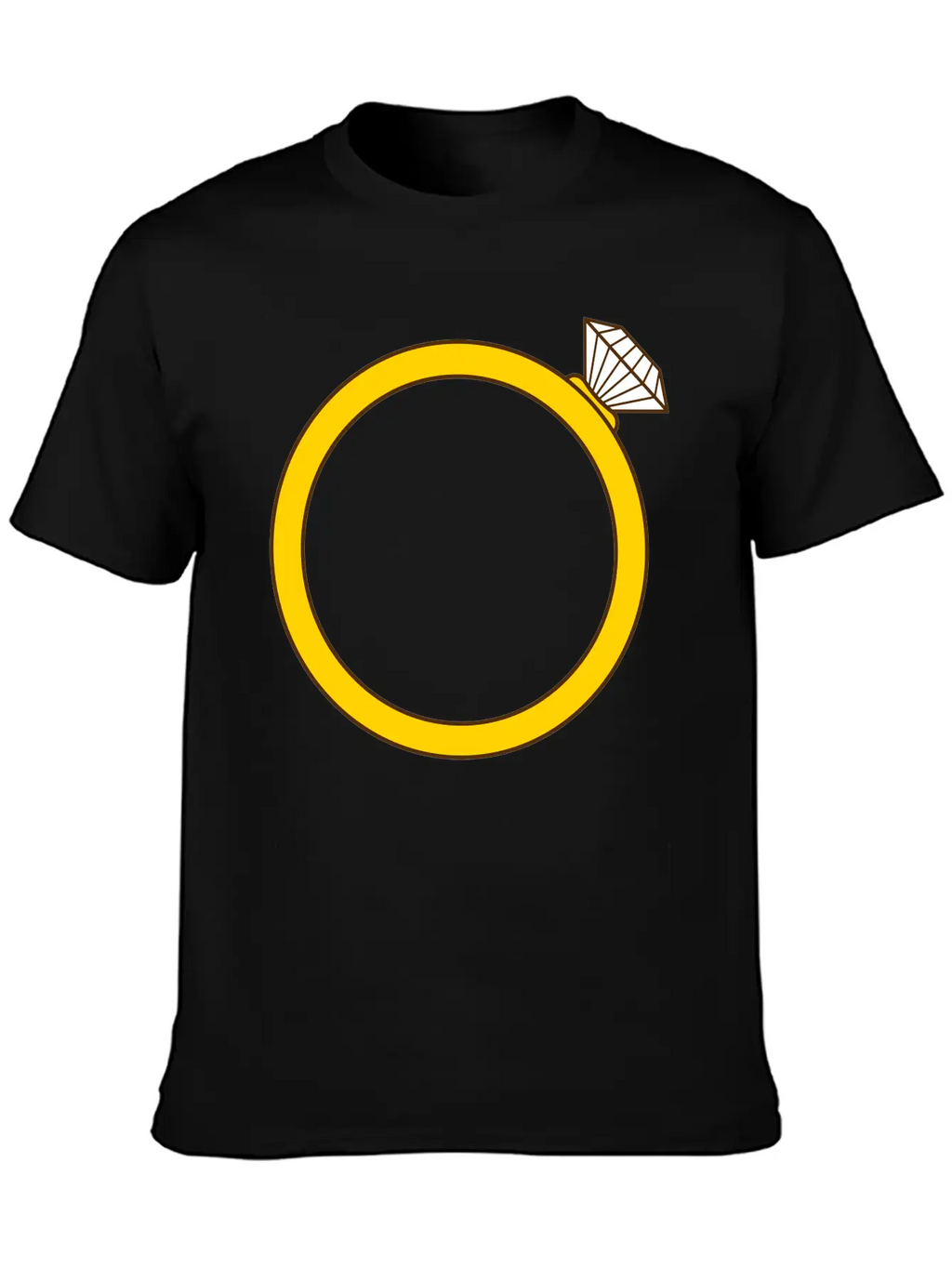 Expensive Diamond Gold Ring Silhouette Jewelry Eng Stylish Everyday T-Shirt – Unisex Basic Cotton Tee