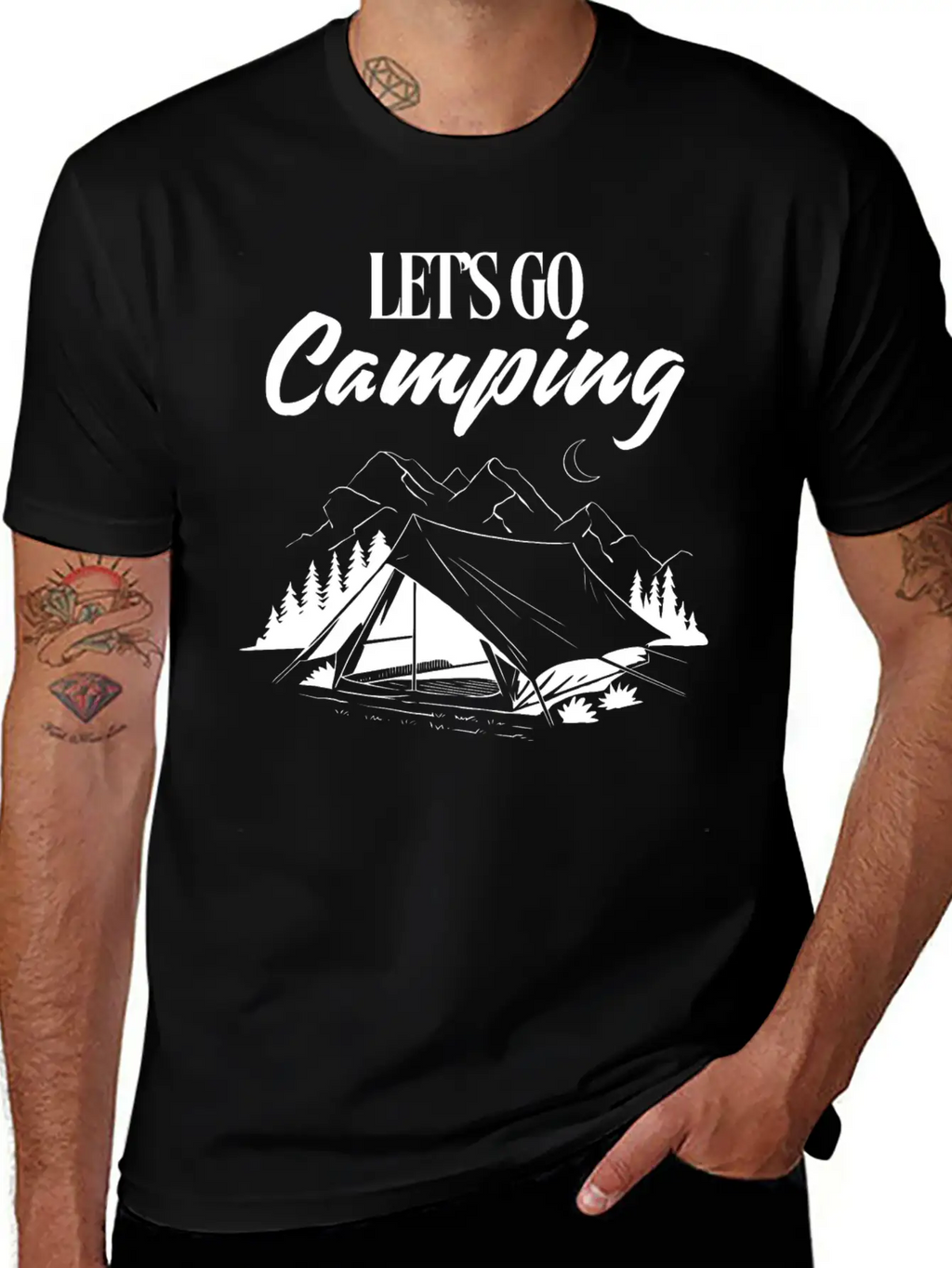 Experience The Joy Of CampingLet's Go Camping Classic Cotton Tee – Unisex Comfort For Any Season
