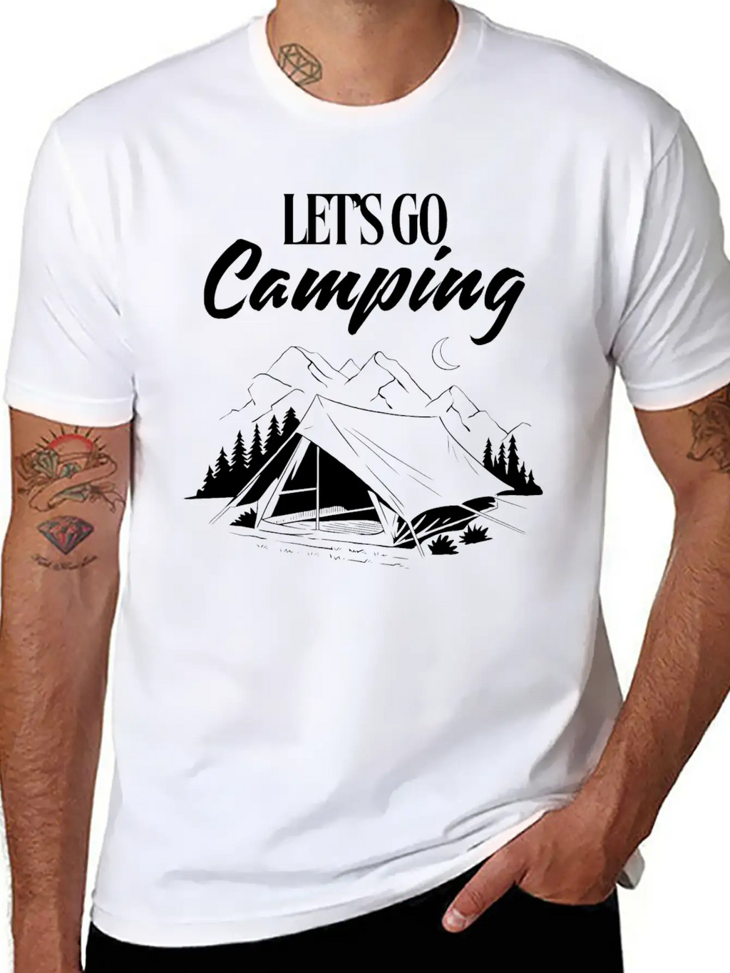 Experience The Joy Of CampingLet's Go Camping Classic Cotton Tee – Unisex Comfort For Any Season