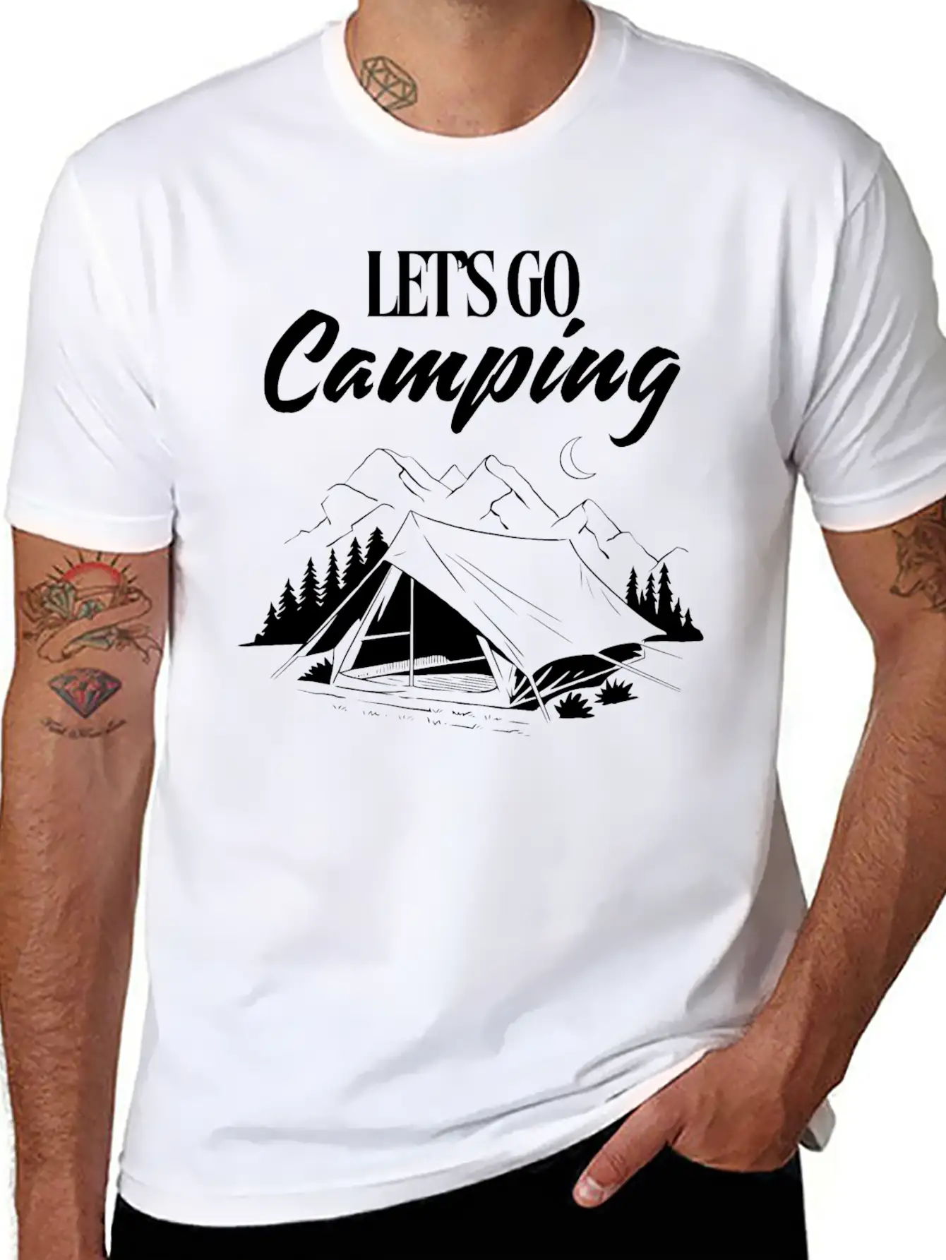 Experience The Joy Of CampingLet's Go Camping Classic Cotton Tee – Unisex Comfort For Any Season