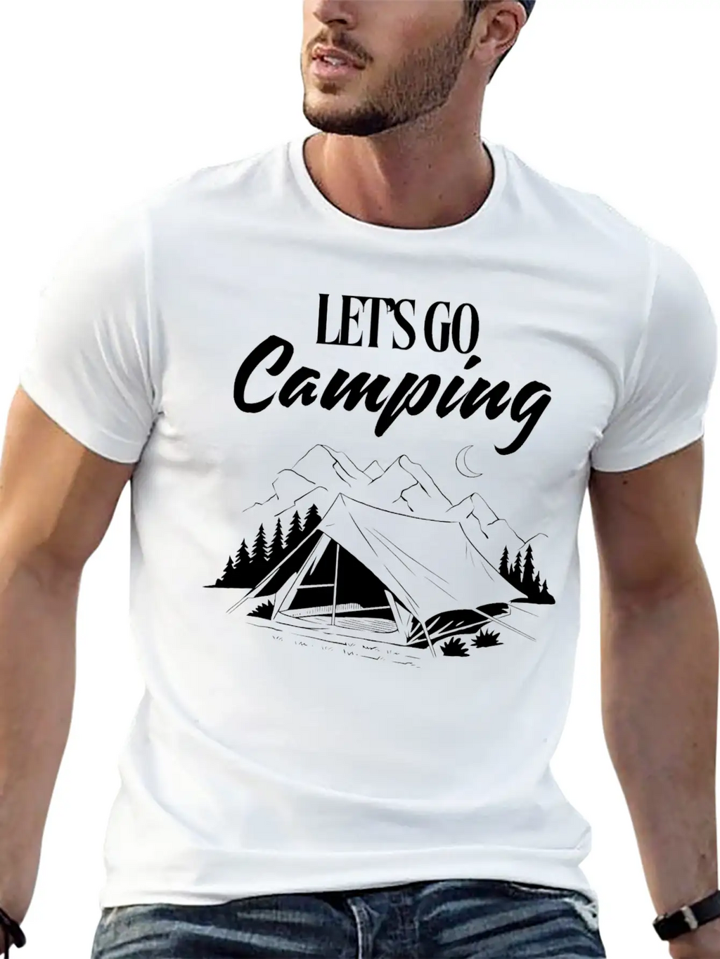 Experience The Joy Of CampingLet's Go Camping Classic Cotton Tee – Unisex Comfort For Any Season