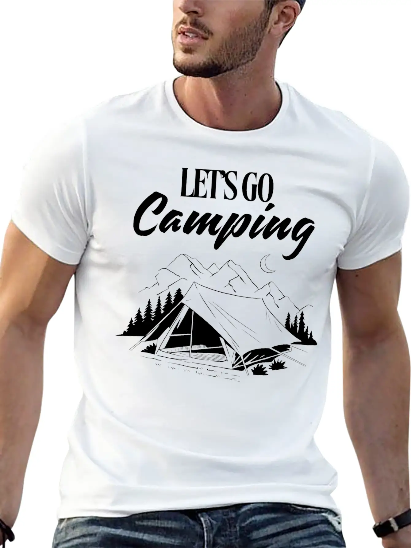 Experience The Joy Of CampingLet's Go Camping Classic Cotton Tee – Unisex Comfort For Any Season