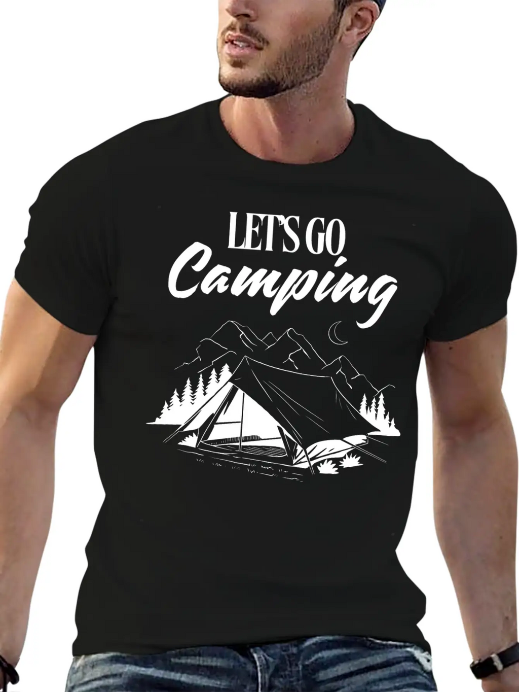 Experience The Joy Of CampingLet's Go Camping Classic Cotton Tee – Unisex Comfort For Any Season