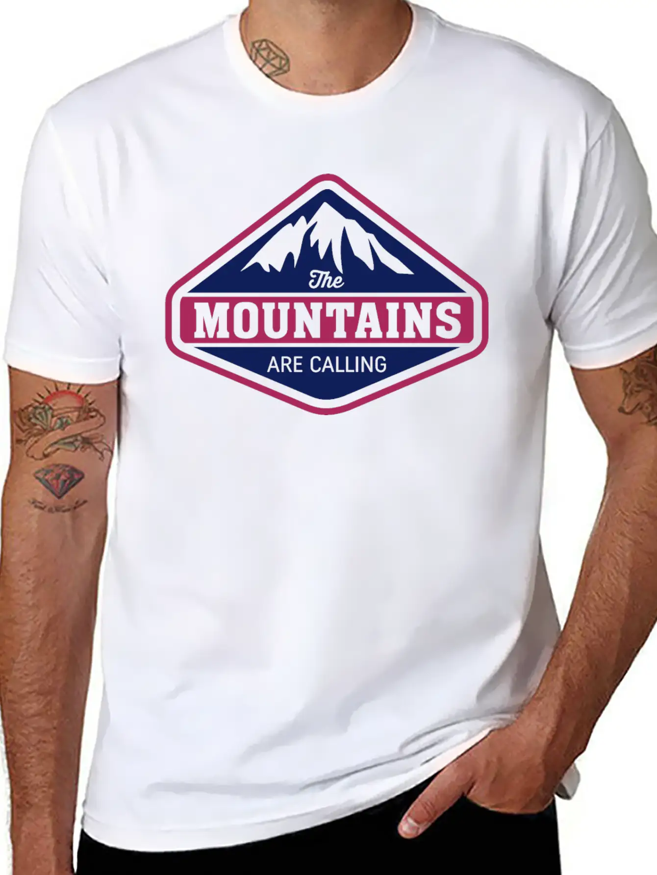 EXPLORE, THE MOUNTAINS ARE CALLING Essential Cotton Tee For Daily Outfits – Unisex Style