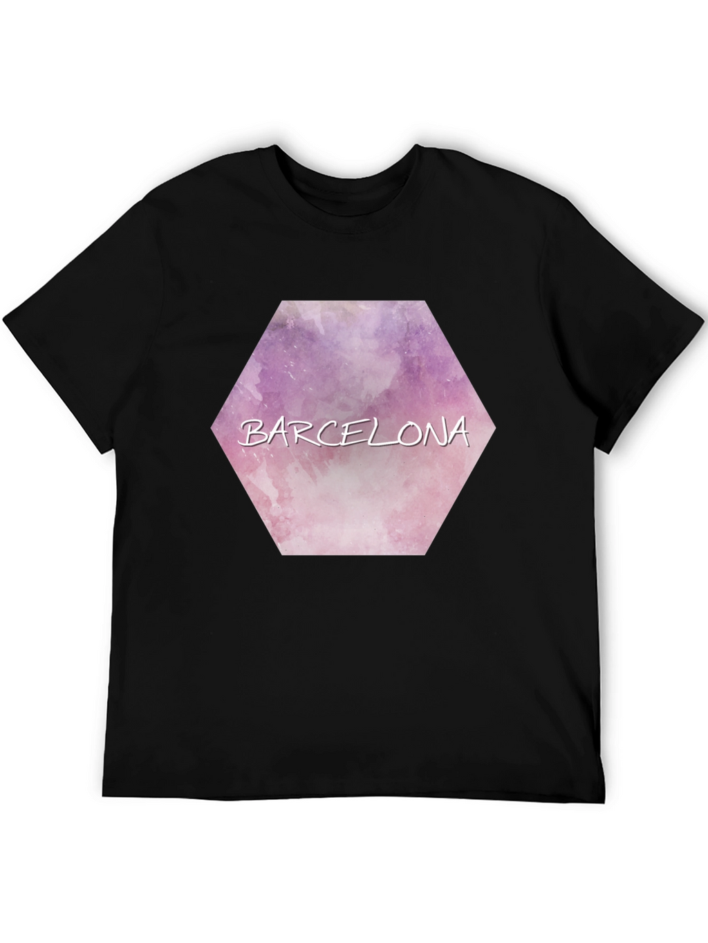 Barcelona Watercolor Hexagon T-Shirt