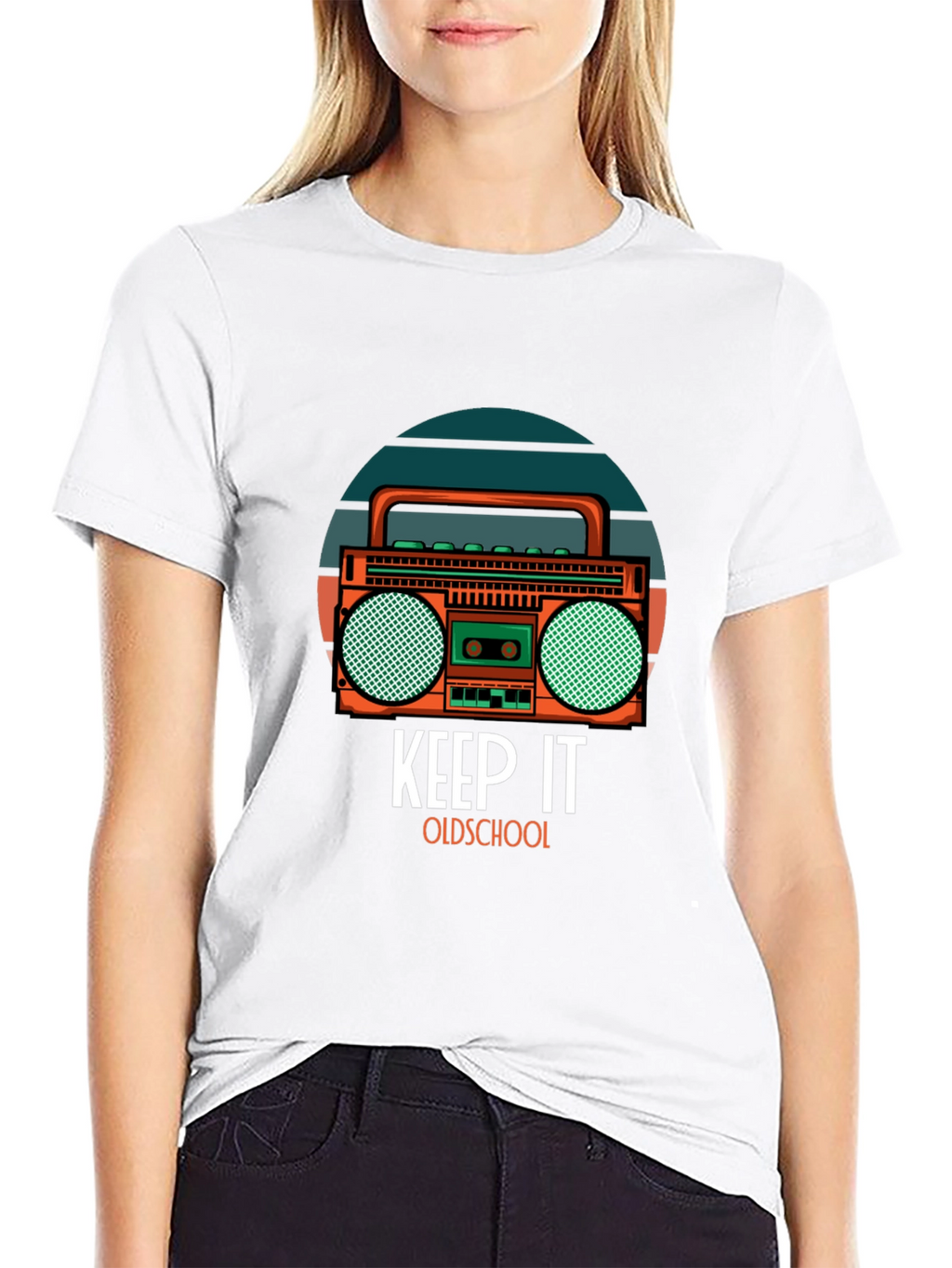 Retro Boombox Graphic T-Shirt - Keep It Oldschool