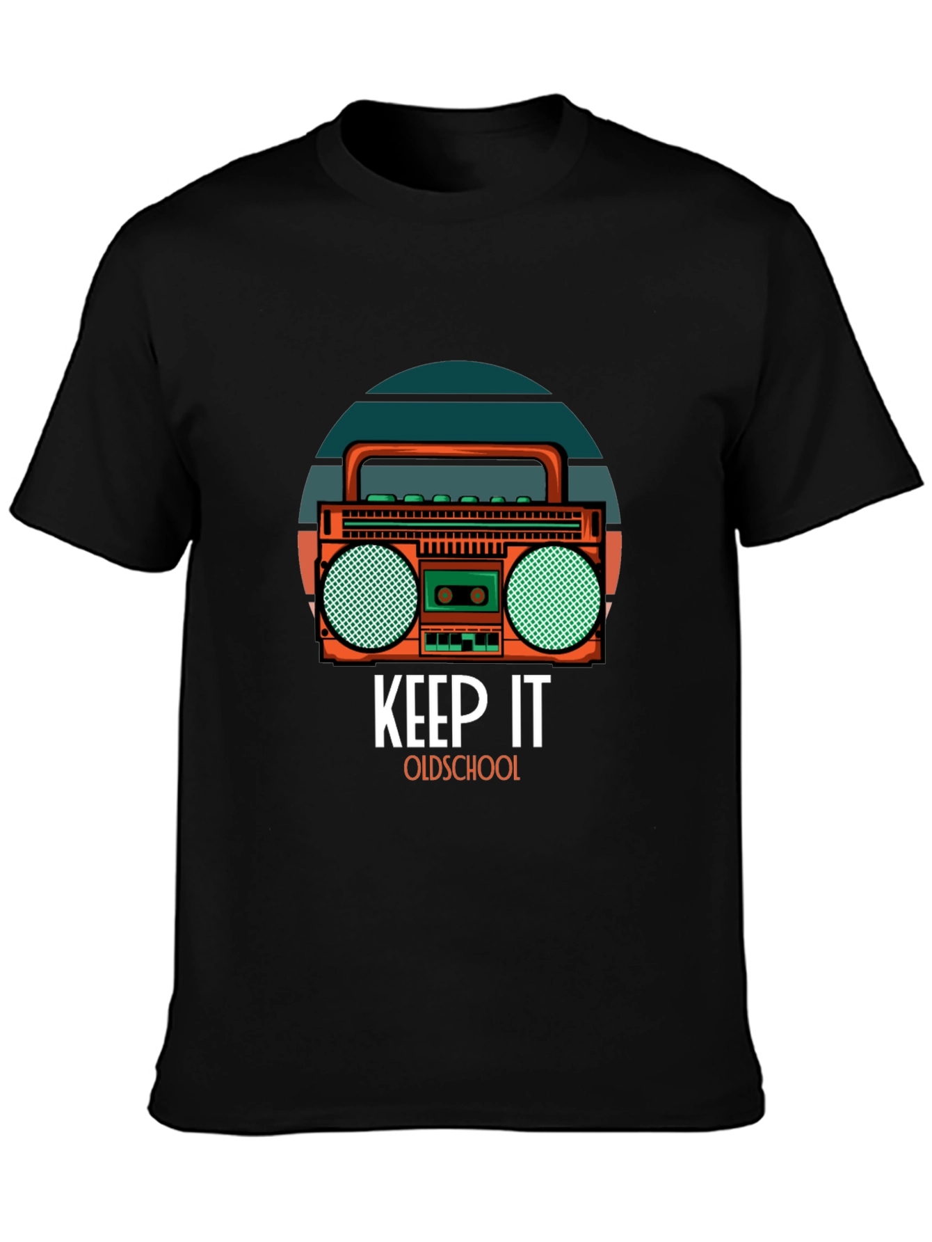 Retro Boombox Graphic T-Shirt - Keep It Oldschool