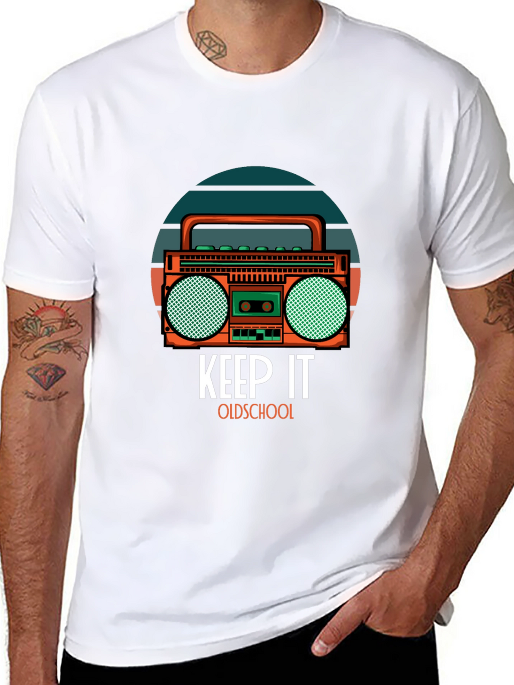 Retro Boombox Graphic T-Shirt - Keep It Oldschool
