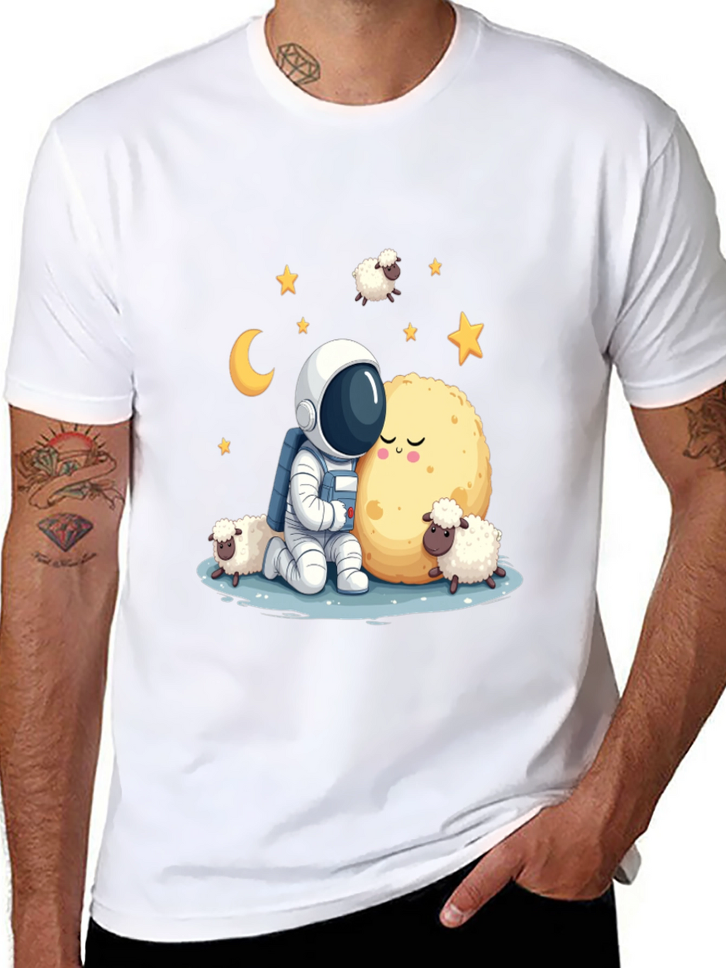 Astronaut Sheep Moon Graphic Tee