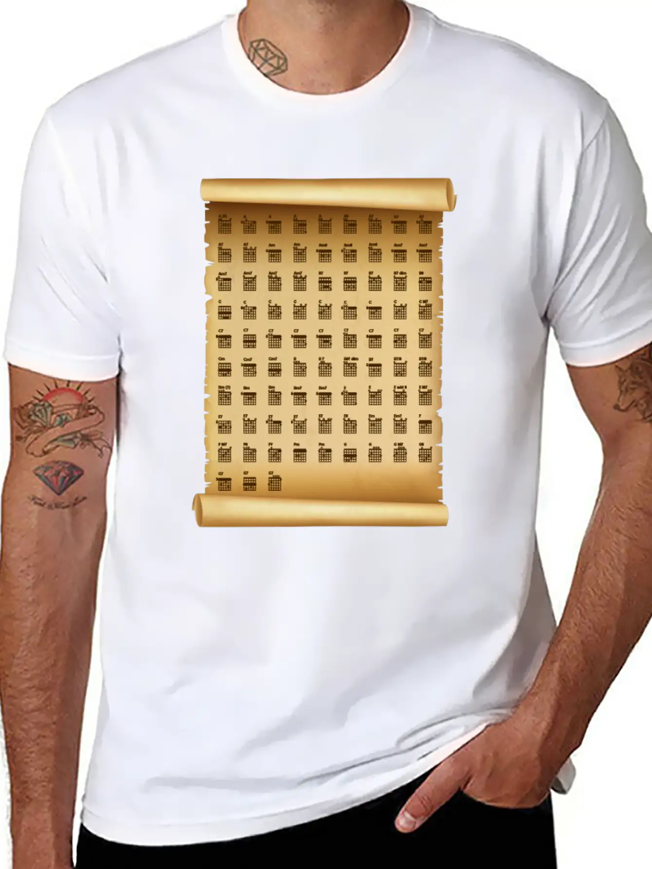 F Chord Guitar Plectron Note Melody Gift Basic Graphic T-Shirt – Daily Comfort In Soft Cotton