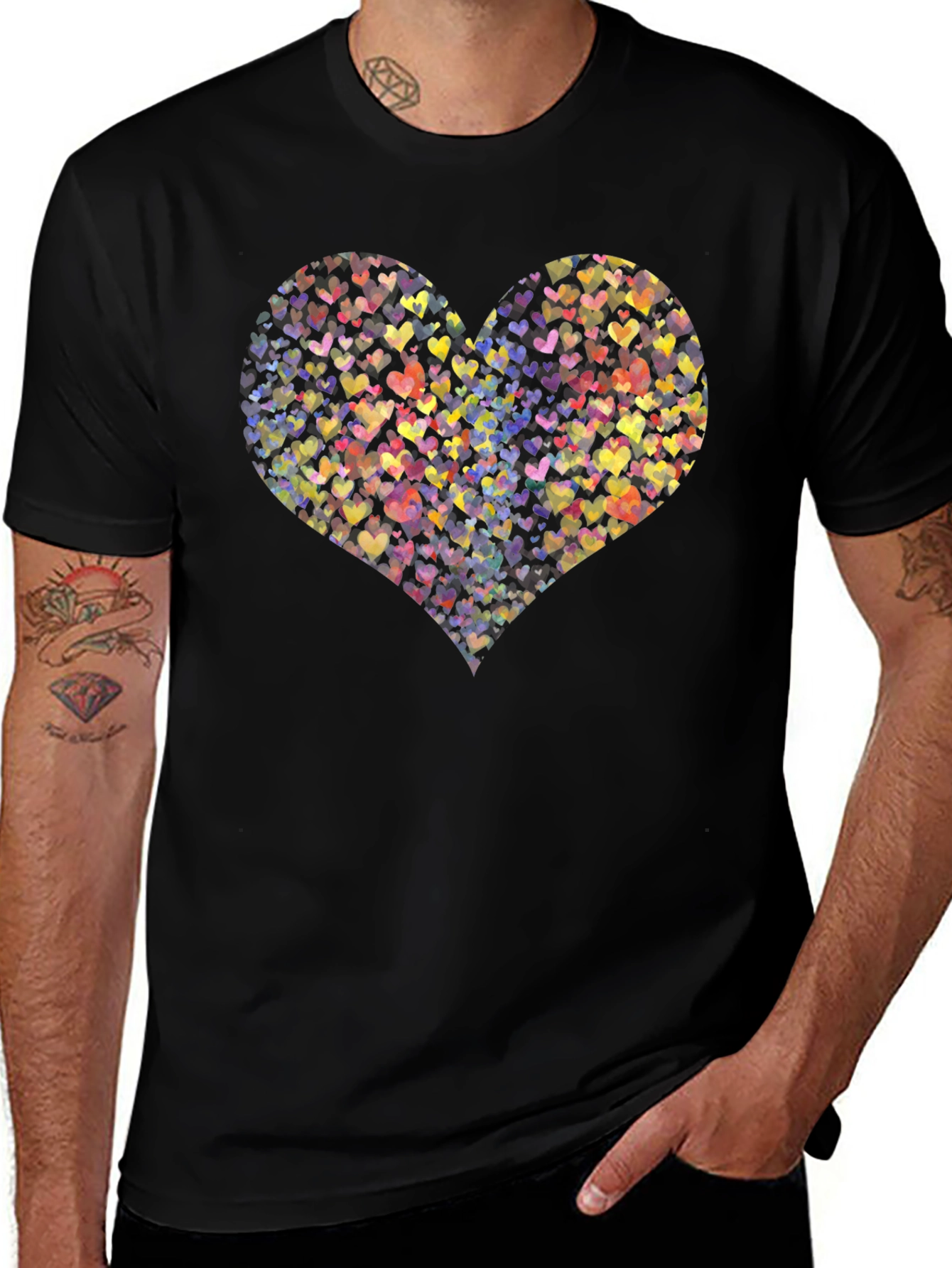 Heartful T-Shirt: Colorful Love Design
