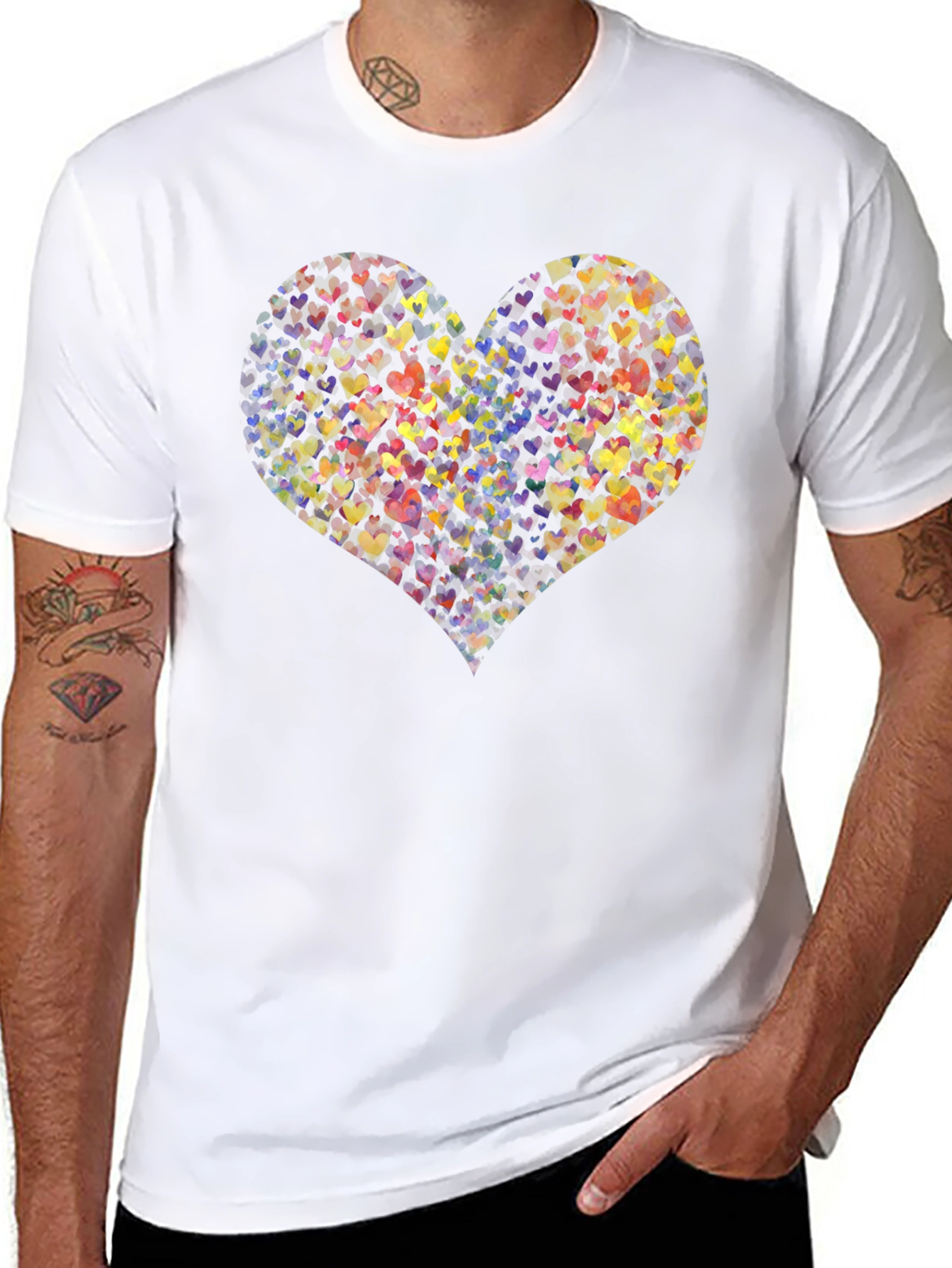 Heartful T-Shirt: Colorful Love Design