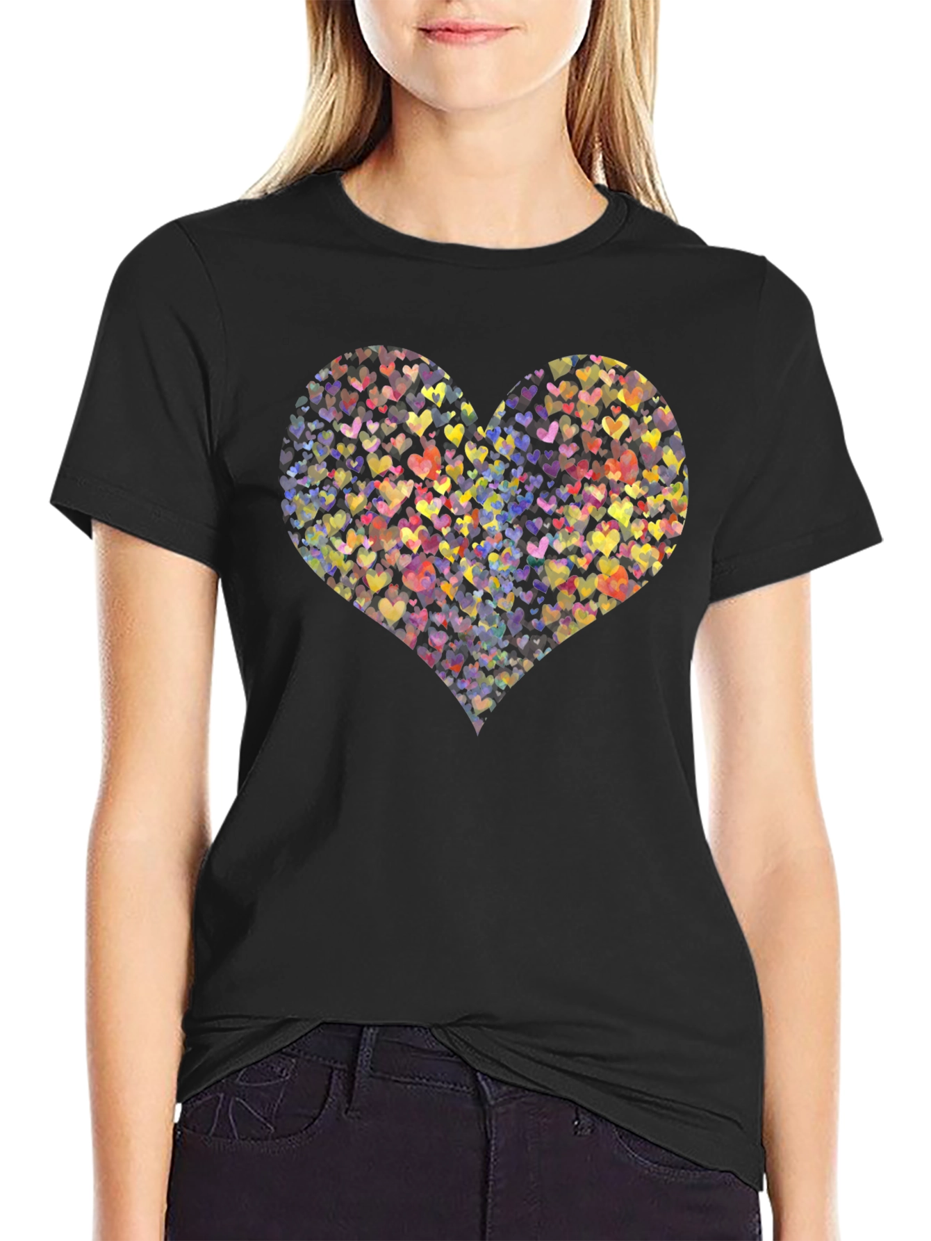 Heartful T-Shirt: Colorful Love Design