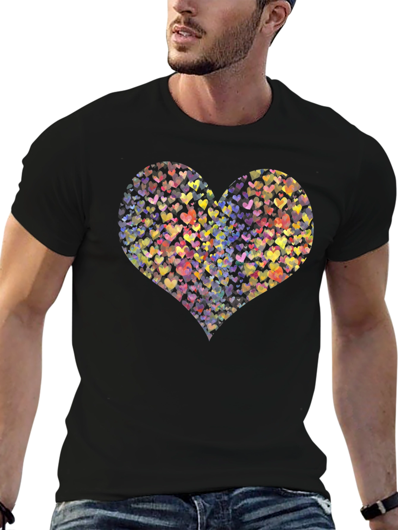 Heartful T-Shirt: Colorful Love Design