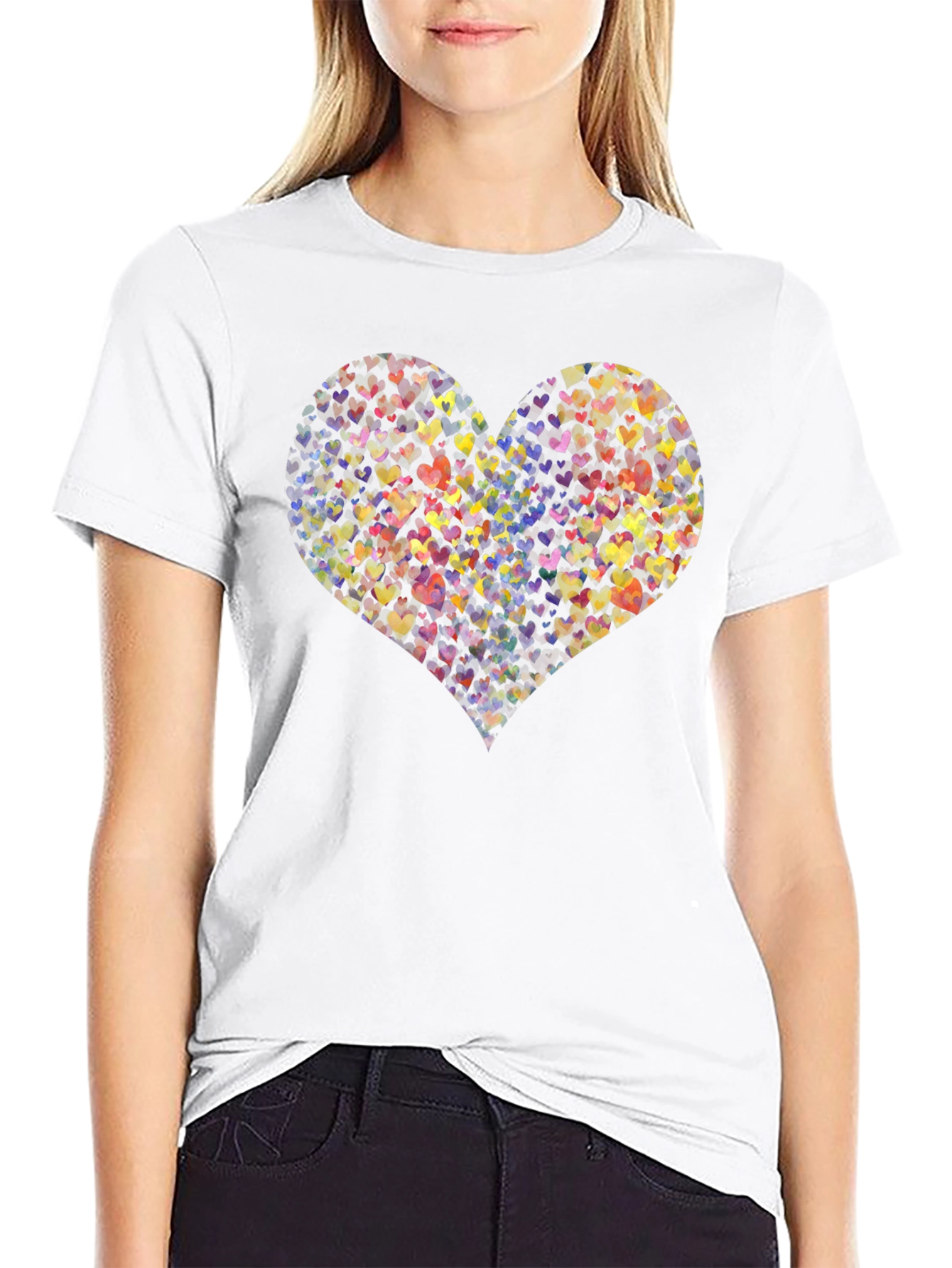 Heartful T-Shirt: Colorful Love Design