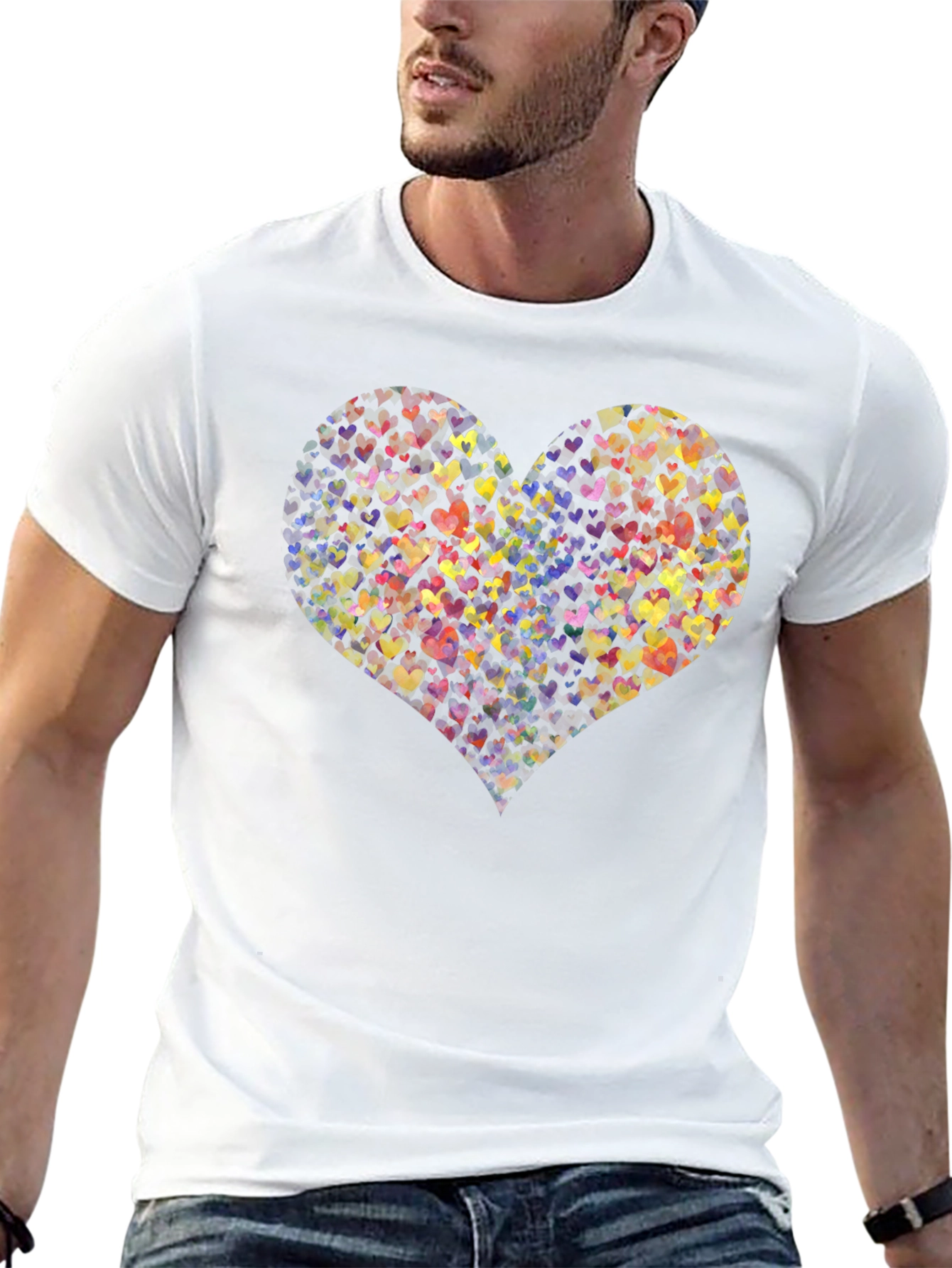 Heartful T-Shirt: Colorful Love Design