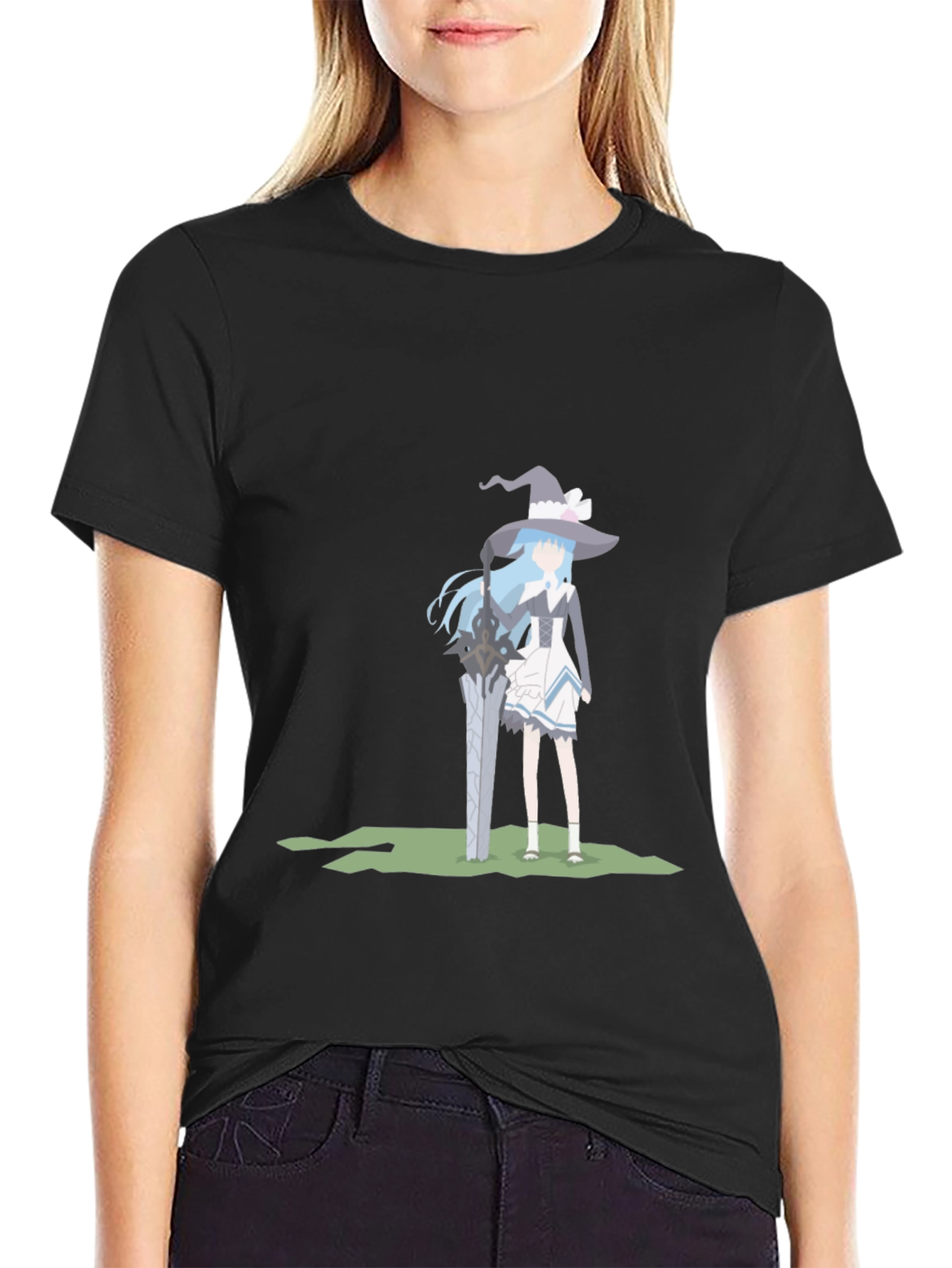 Anime Girl Sword T-Shirt - Stylish Graphic Tee
