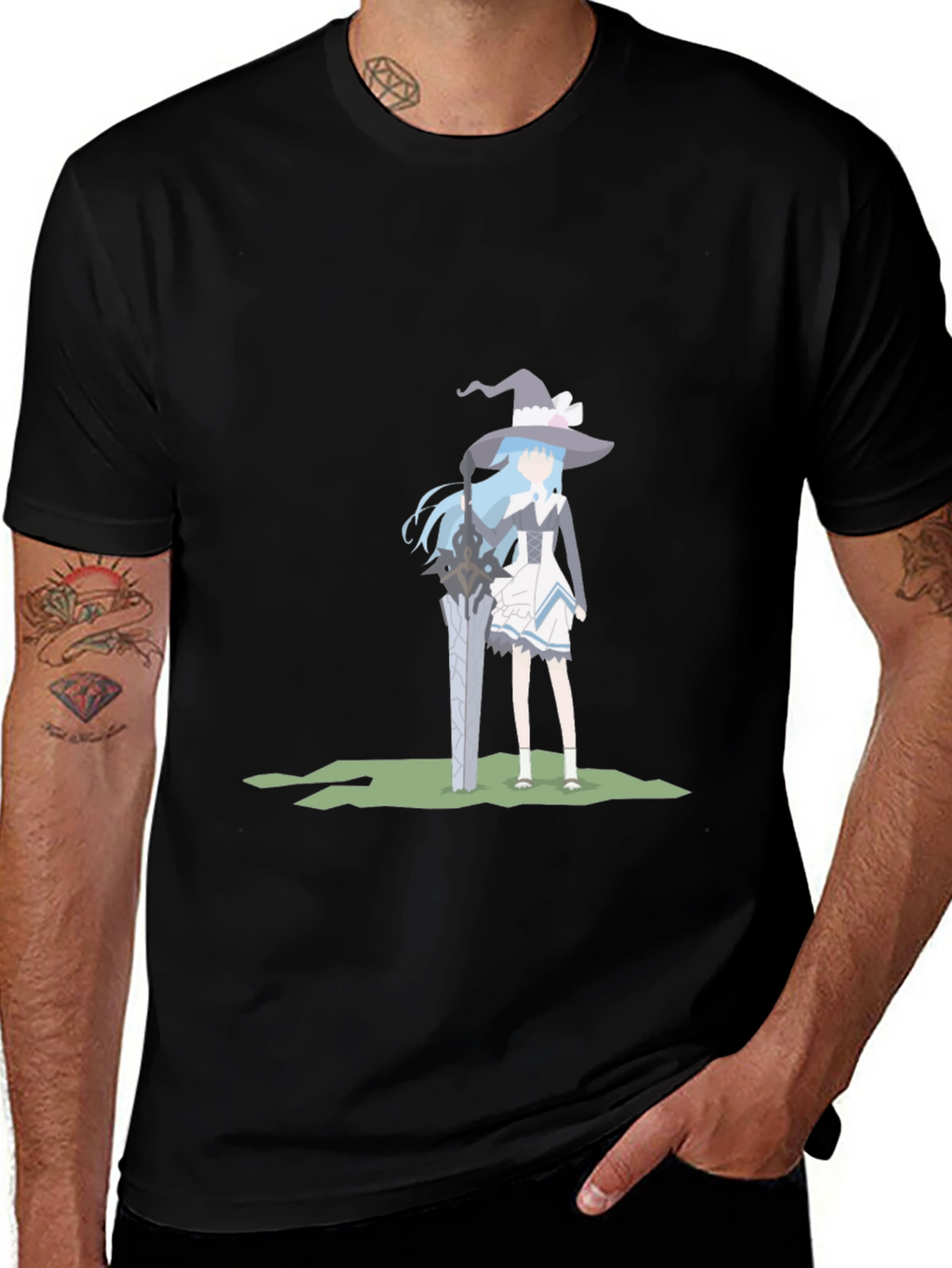 Anime Girl Sword T-Shirt - Stylish Graphic Tee