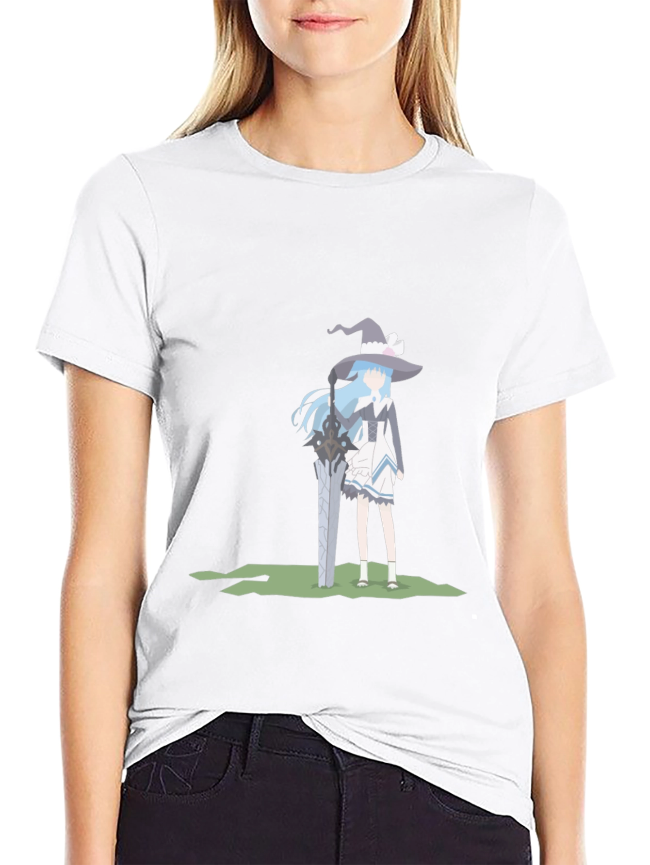 Anime Girl Sword T-Shirt - Stylish Graphic Tee