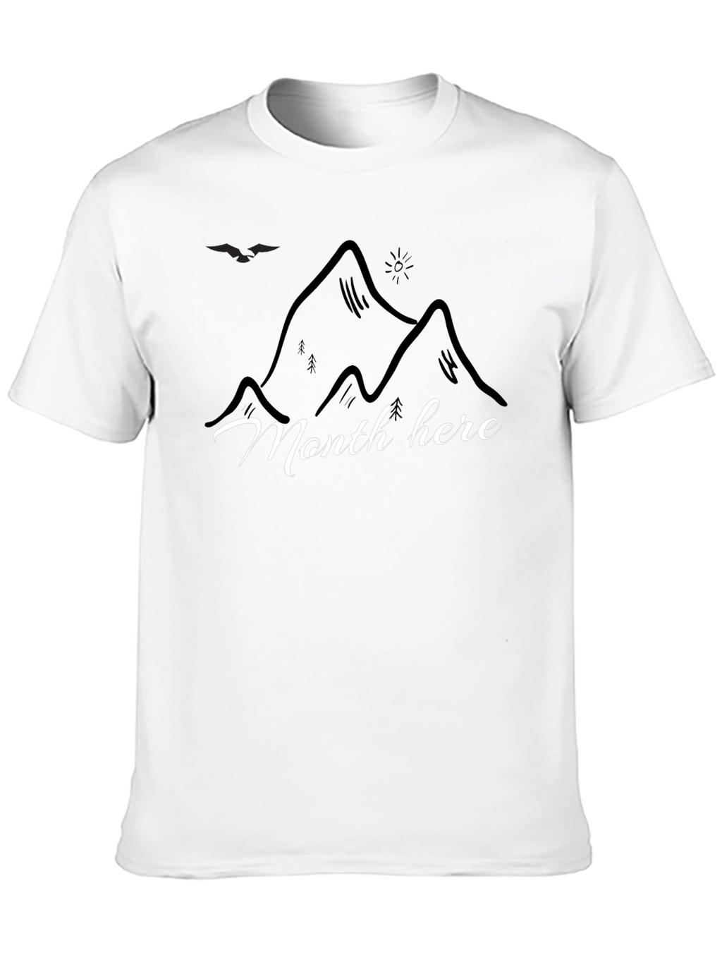 Mountain Scene Graphic Black T-Shirt