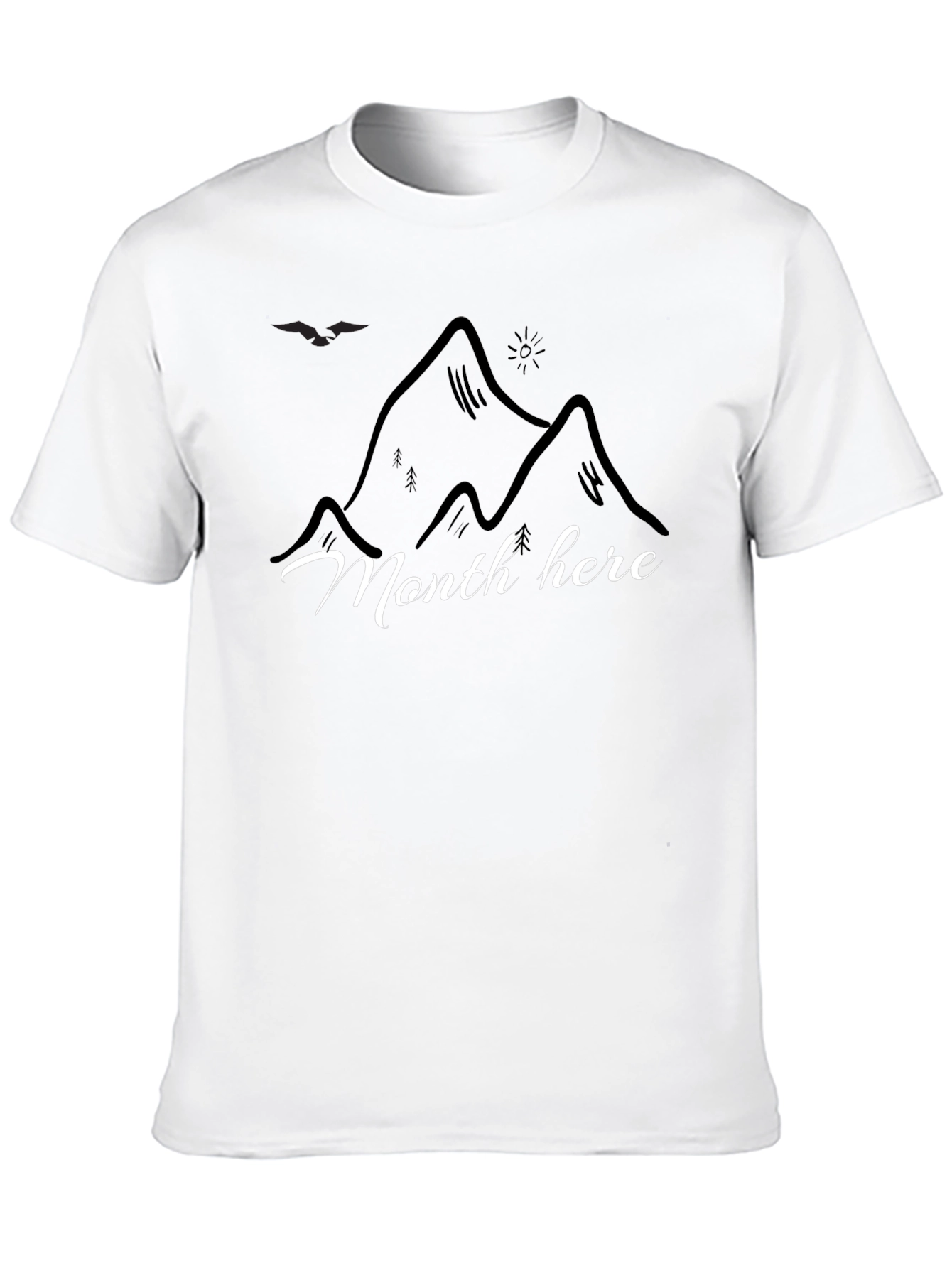 Mountain Scene Graphic Black T-Shirt