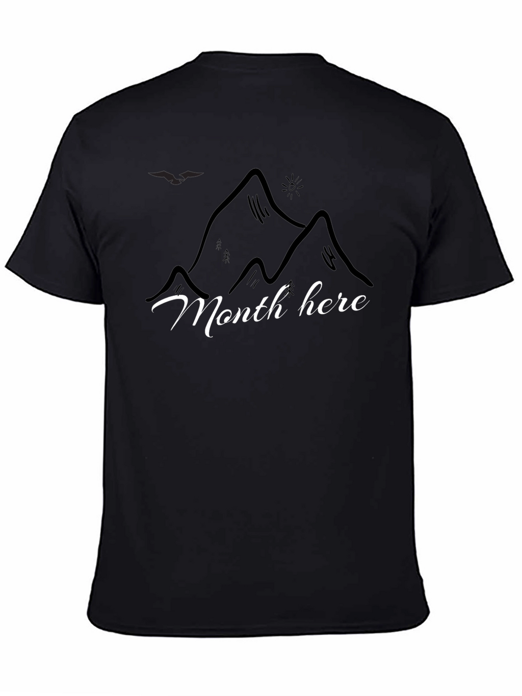 Mountain Scene Graphic Black T-Shirt