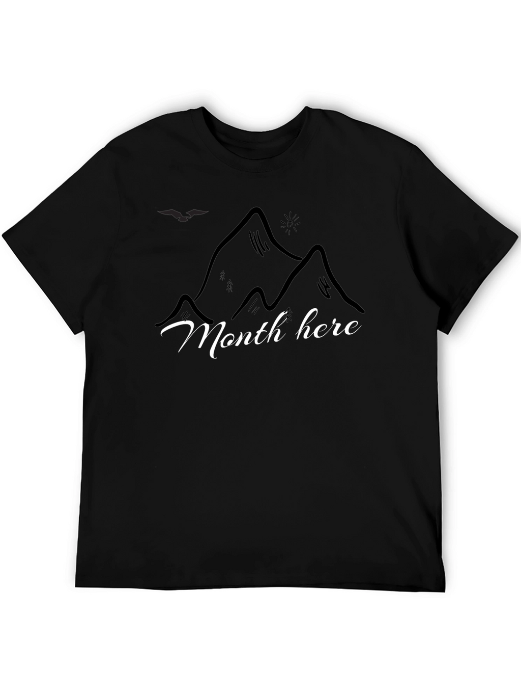 Mountain Scene Graphic Black T-Shirt