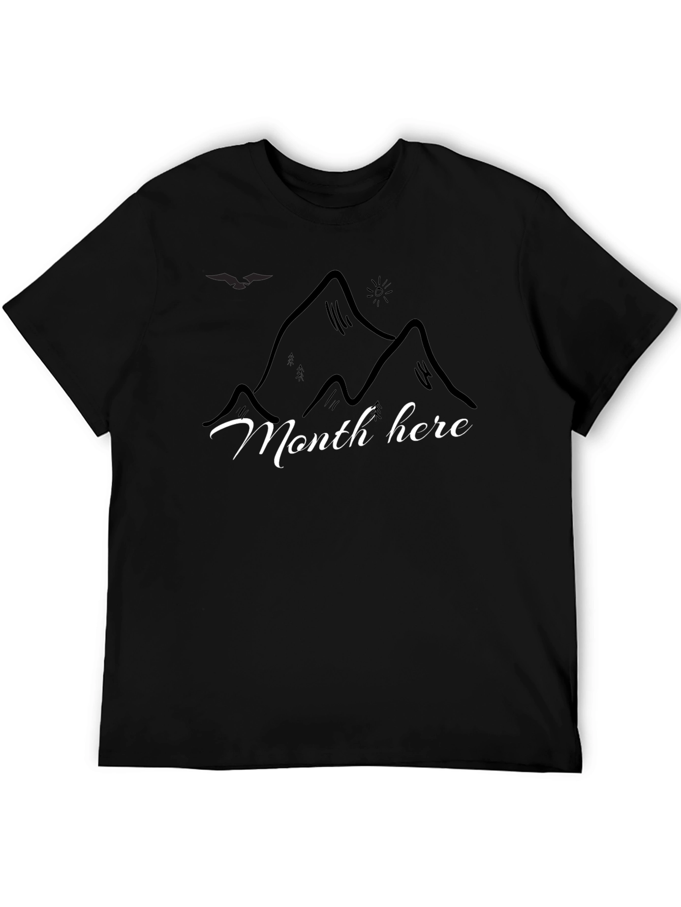 Mountain Scene Graphic Black T-Shirt