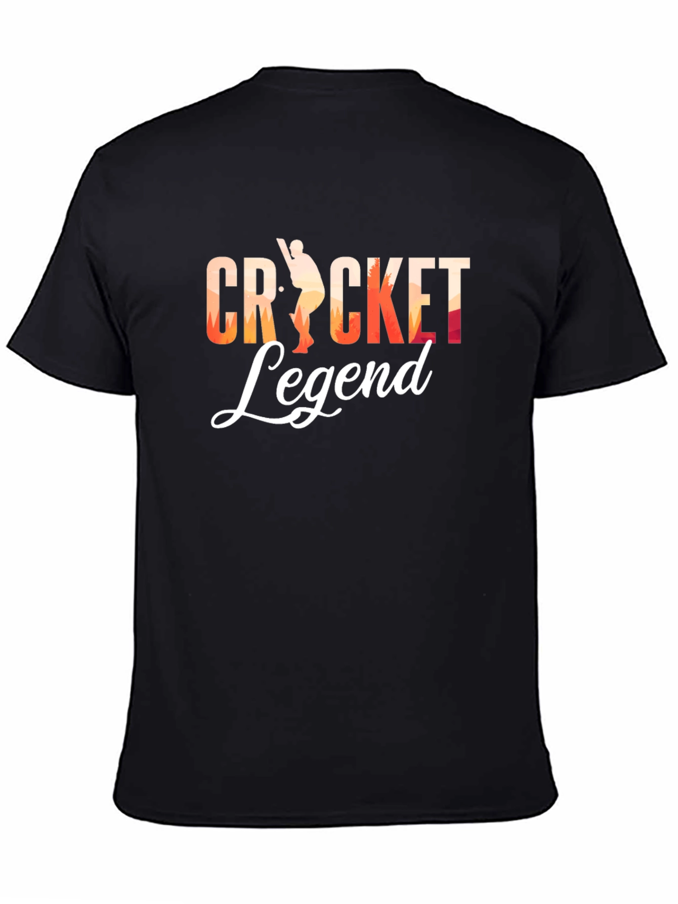 Cricket Legend Graphic Tee - Black Cotton T-Shirt