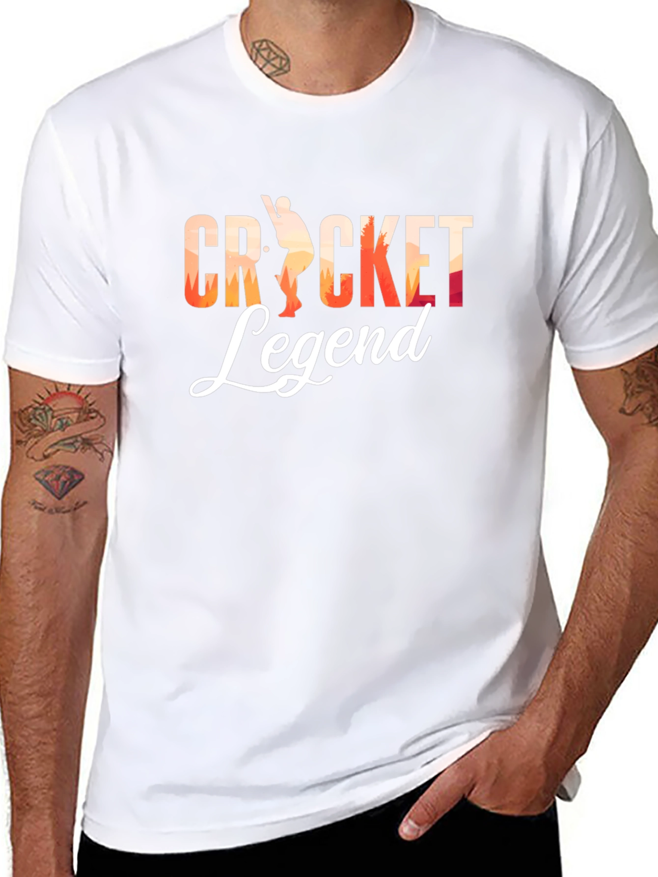 Cricket Legend Graphic Tee - Black Cotton T-Shirt