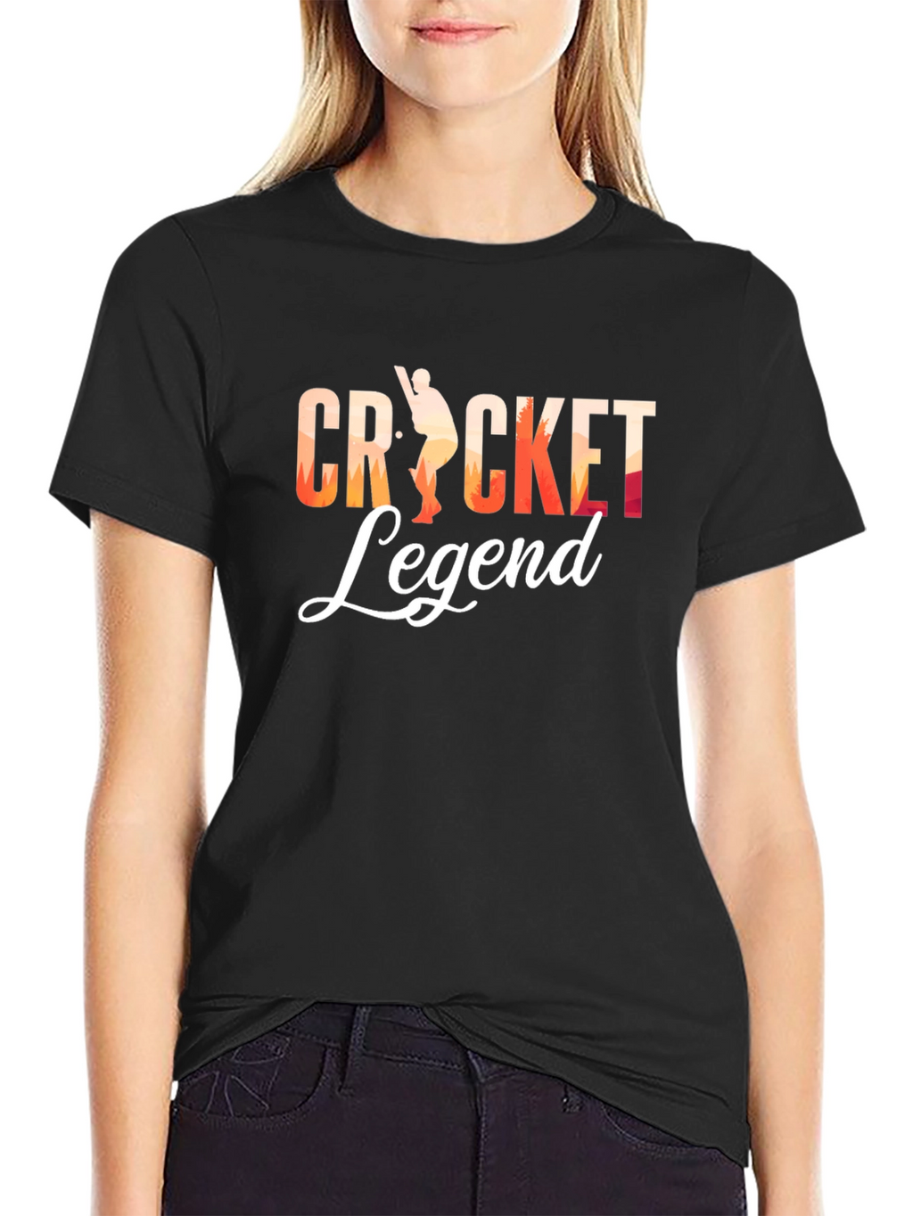 Cricket Legend Graphic Tee - Black Cotton T-Shirt