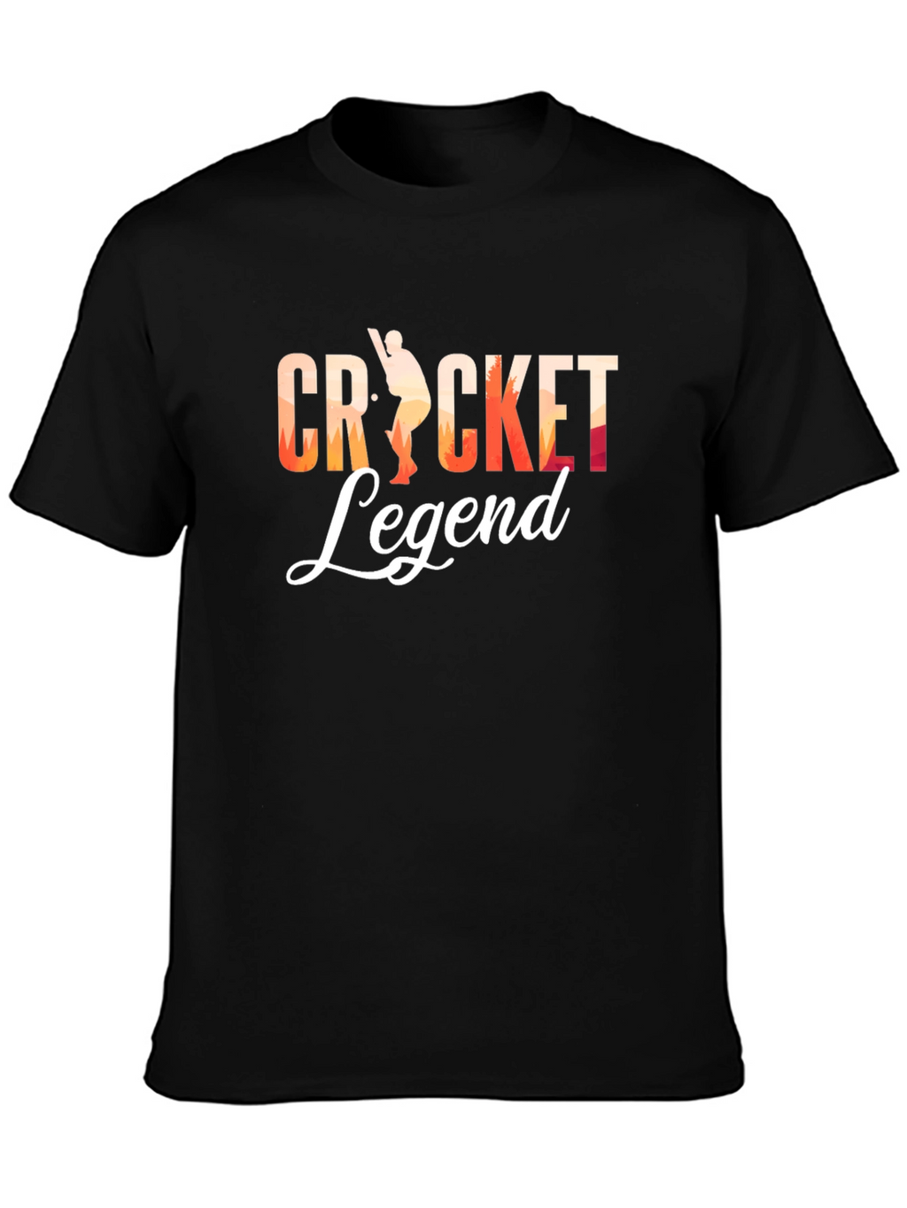 Cricket Legend Graphic Tee - Black Cotton T-Shirt