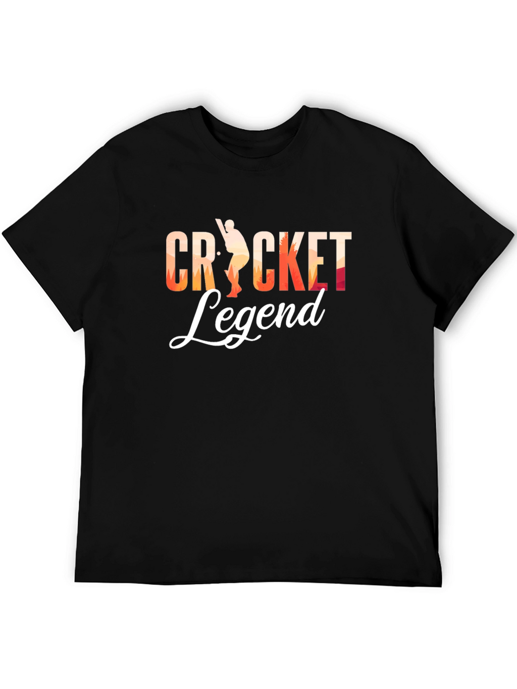 Cricket Legend Graphic Tee - Black Cotton T-Shirt