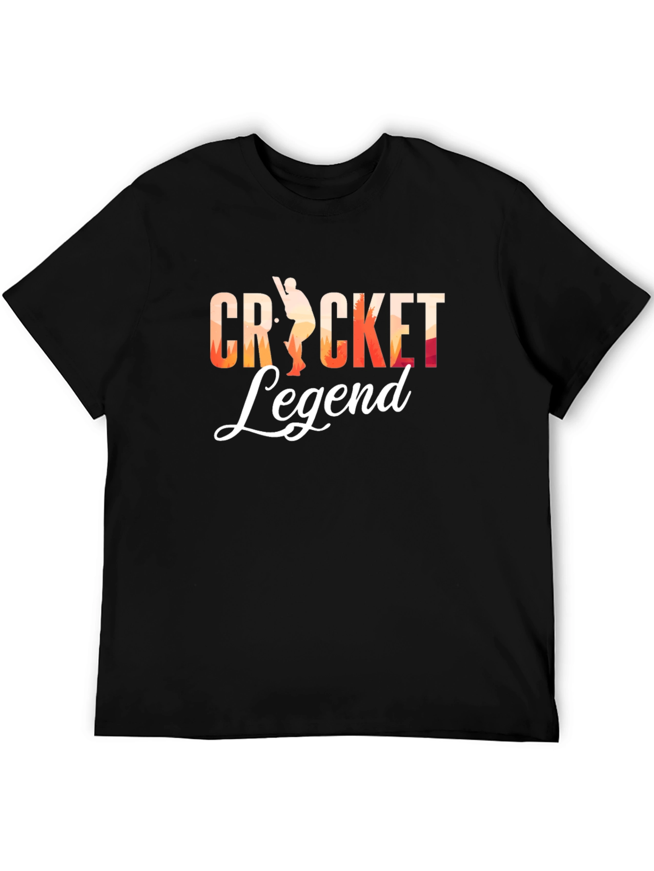 Cricket Legend Graphic Tee - Black Cotton T-Shirt