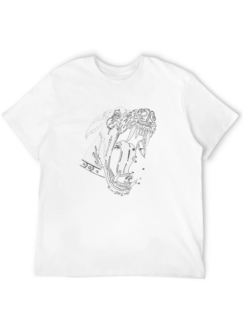 Aggressive Dog Graphic Black T-Shirt