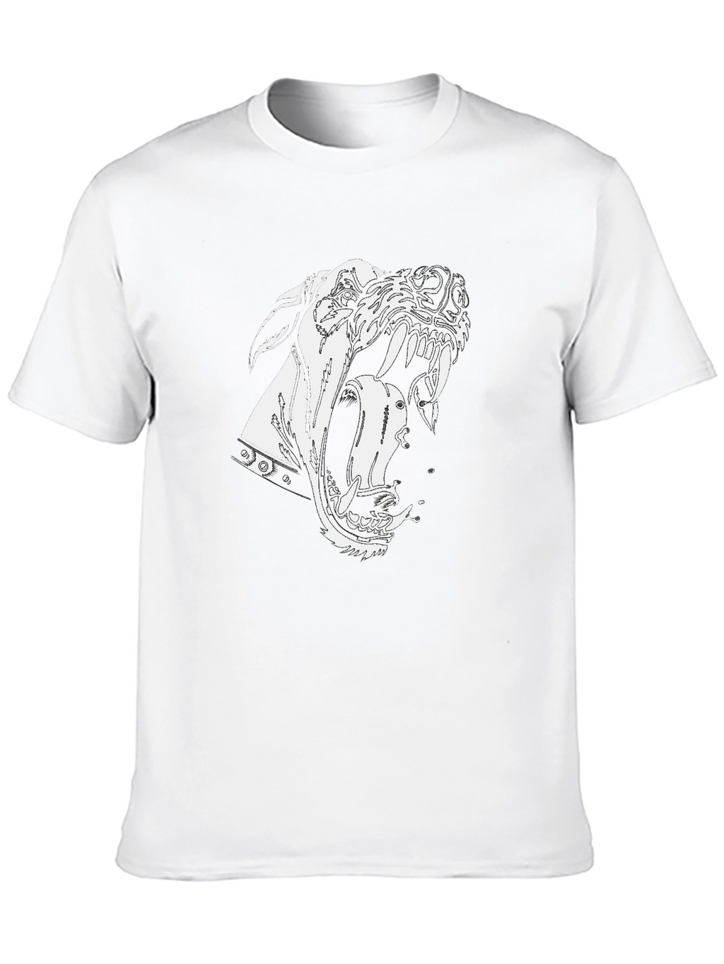 Aggressive Dog Graphic Black T-Shirt