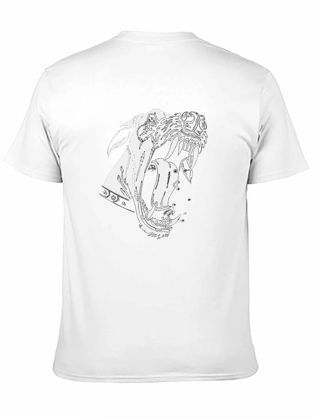 Aggressive Dog Graphic Black T-Shirt