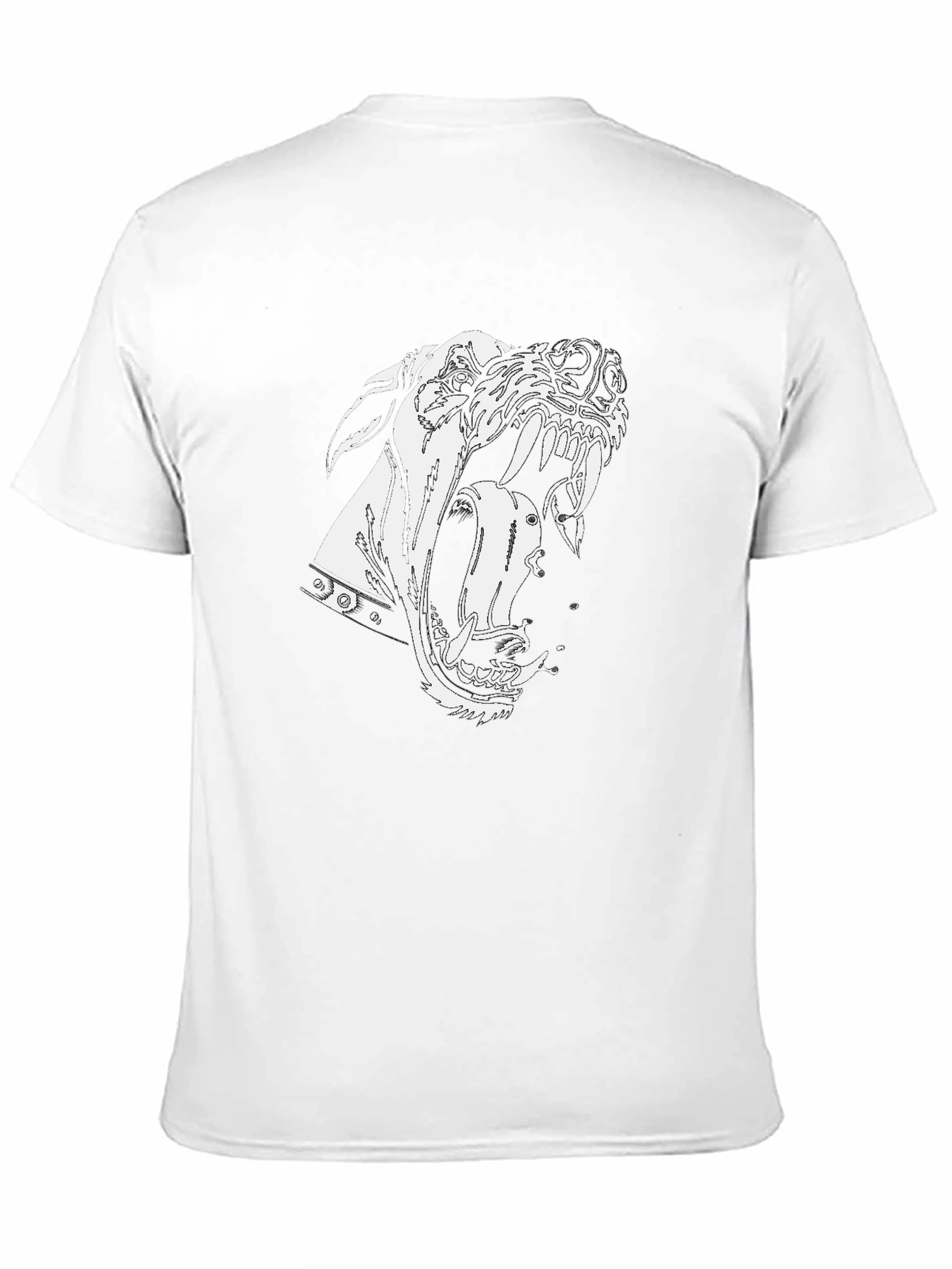 Aggressive Dog Graphic Black T-Shirt