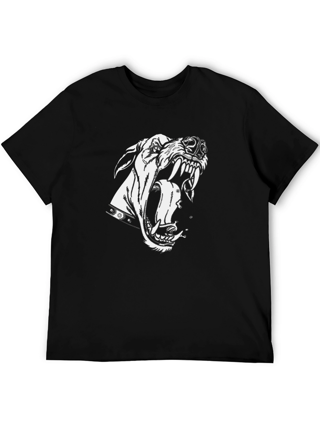 Aggressive Dog Graphic Black T-Shirt