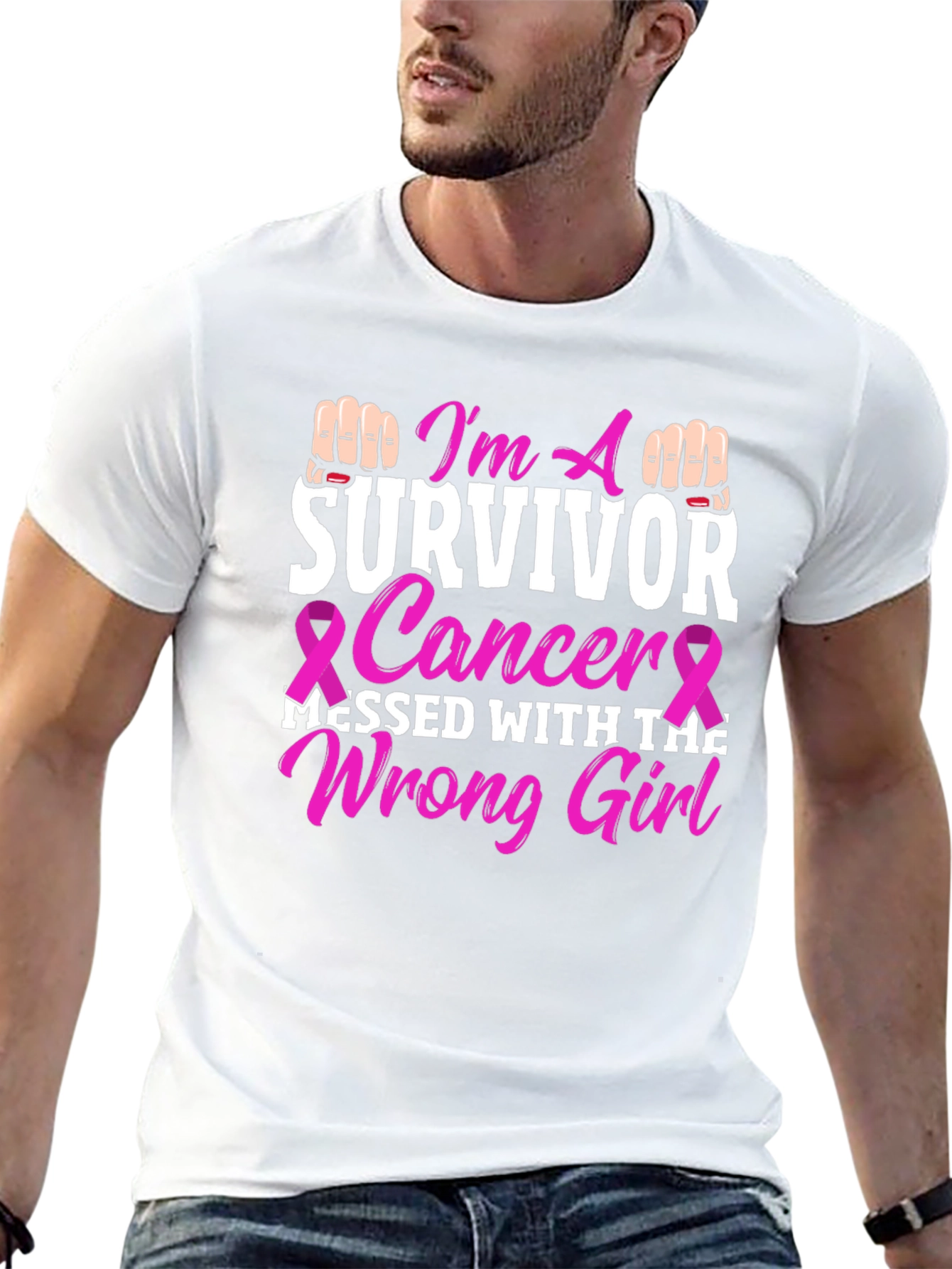 Cancer Survivor Graphic Tee - Messed With The Wrong Girl