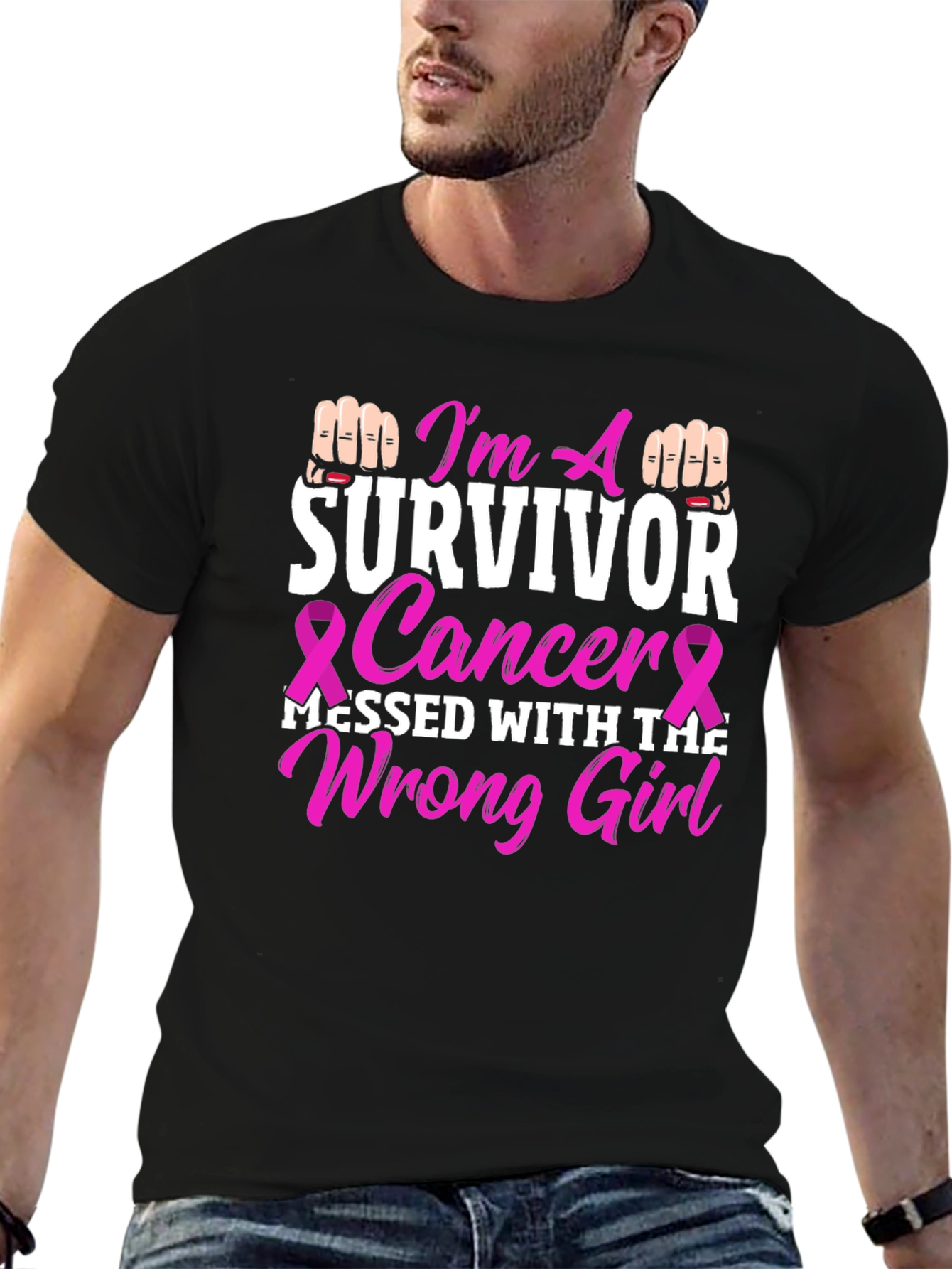 Cancer Survivor Graphic Tee - Messed With The Wrong Girl