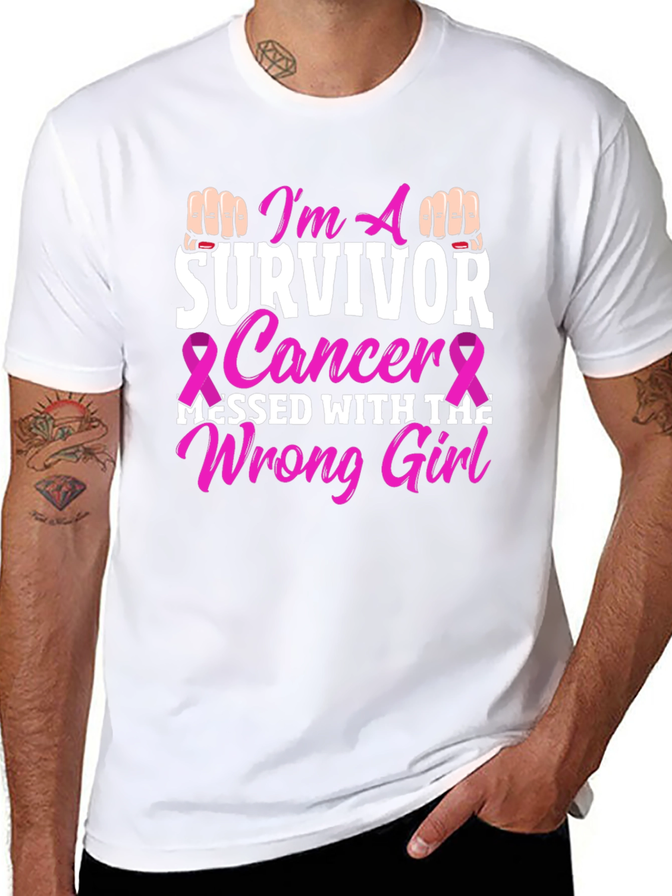 Cancer Survivor Graphic Tee - Messed With The Wrong Girl