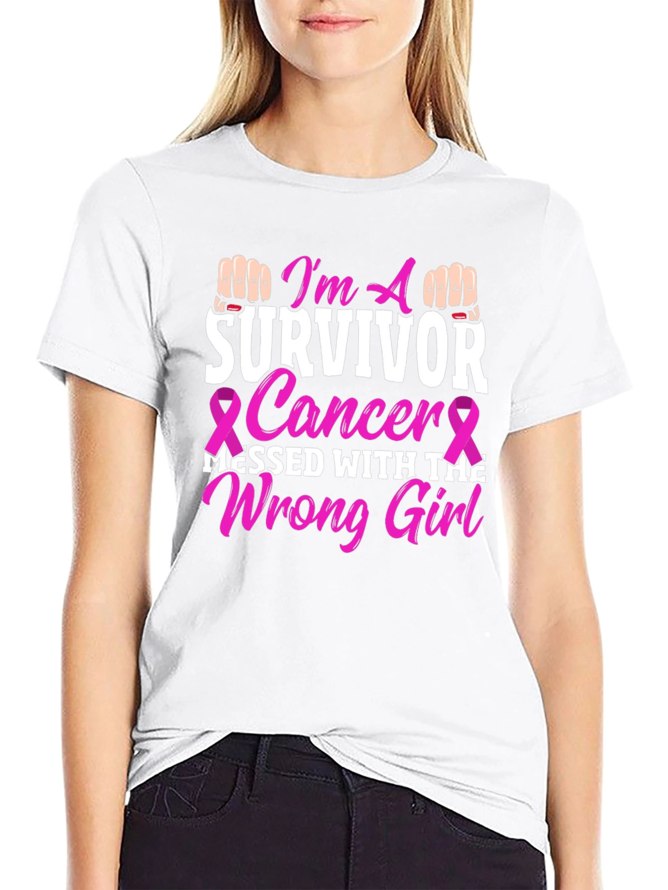 Cancer Survivor Graphic Tee - Messed With The Wrong Girl