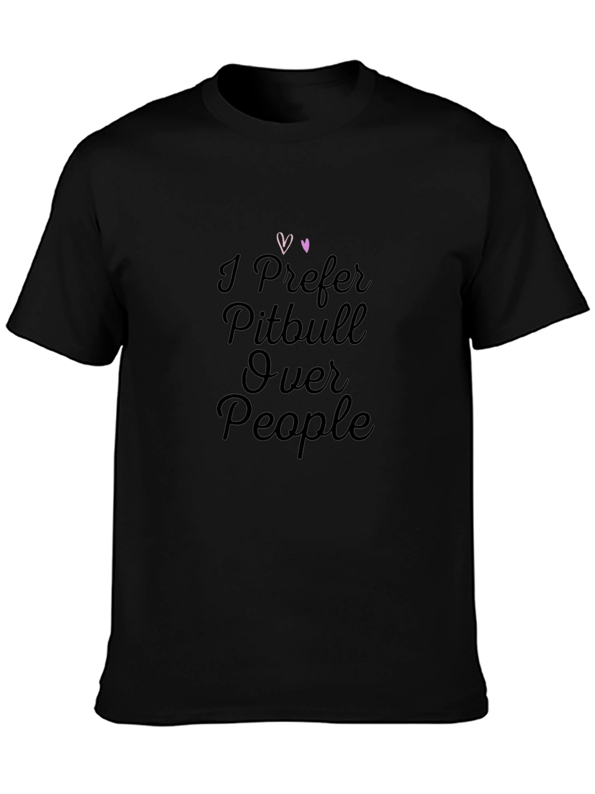 Pitbull Lover Black T-Shirt - I Prefer Pitbull Over People