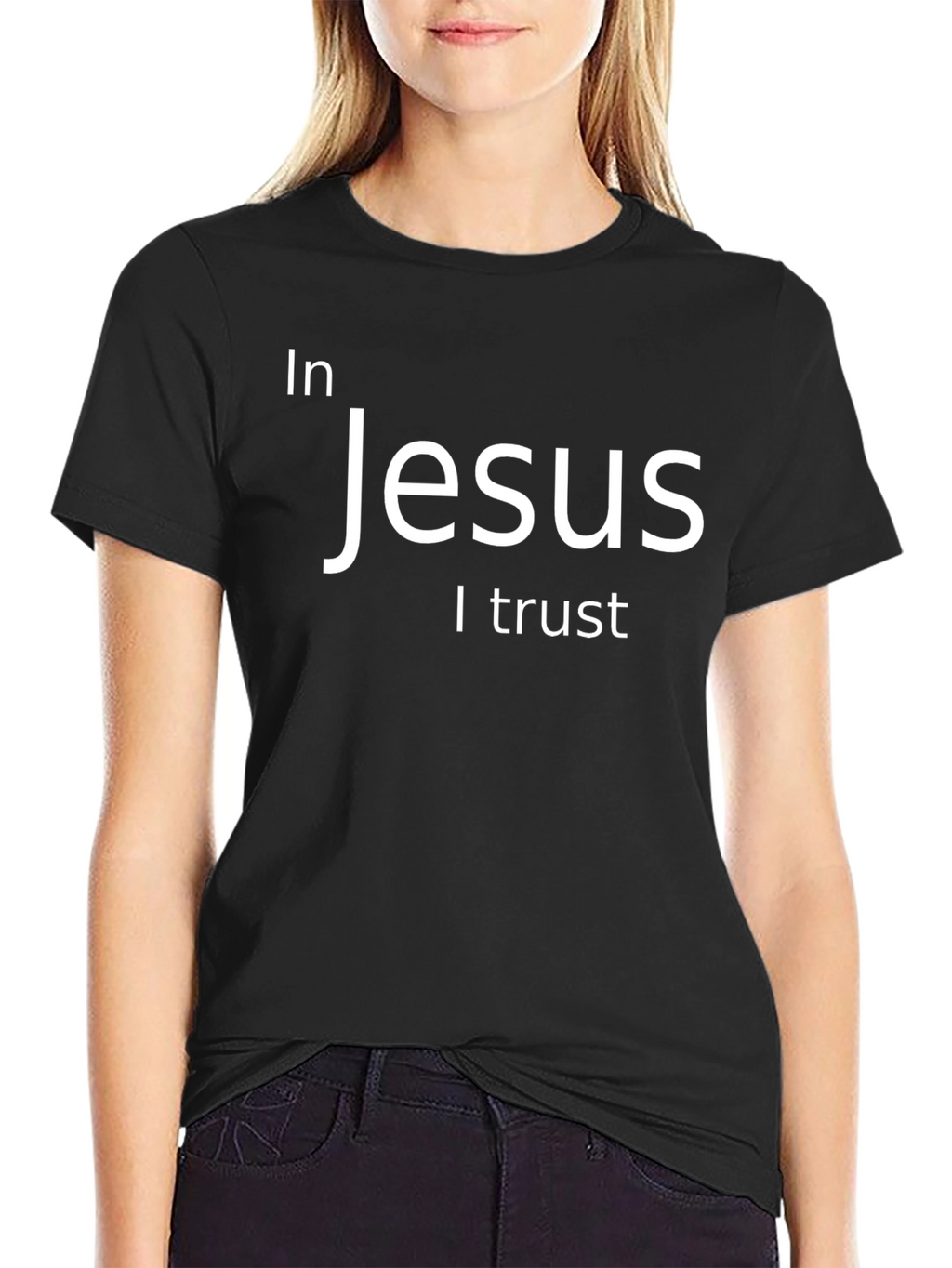 In Jesus I Trust Black T-Shirt Christian Faith Apparel