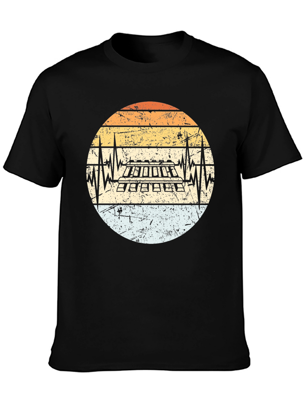 Keyboard Heartbeat Retro T-Shirt