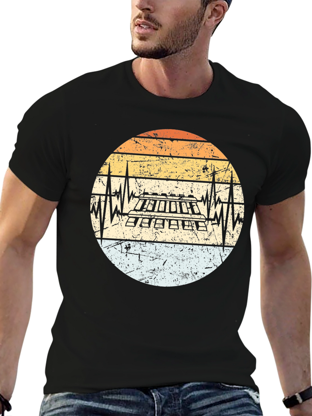 Keyboard Heartbeat Retro T-Shirt