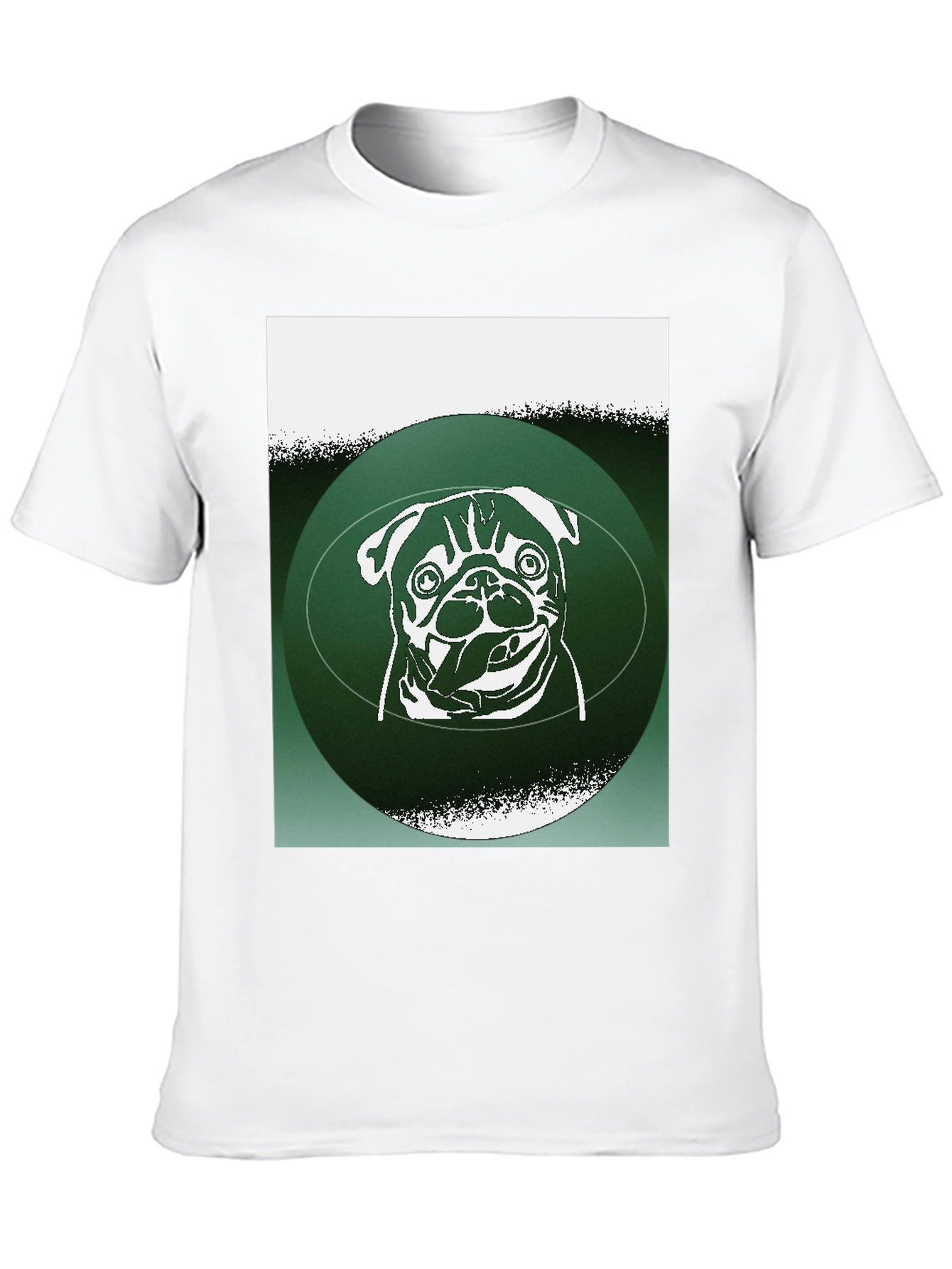 Pug Graphic Tee - Green Accent